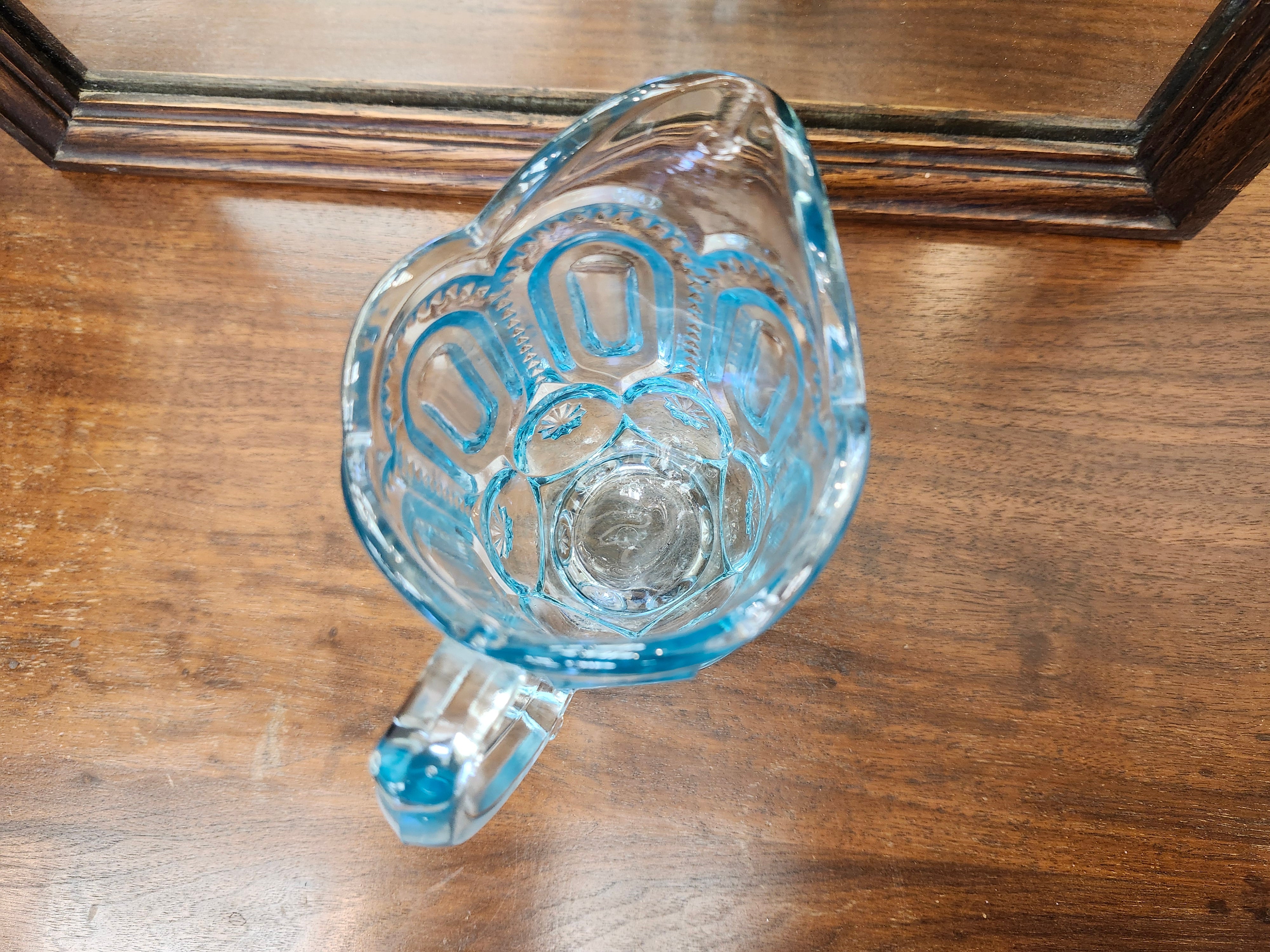 Blue glass creamer jug