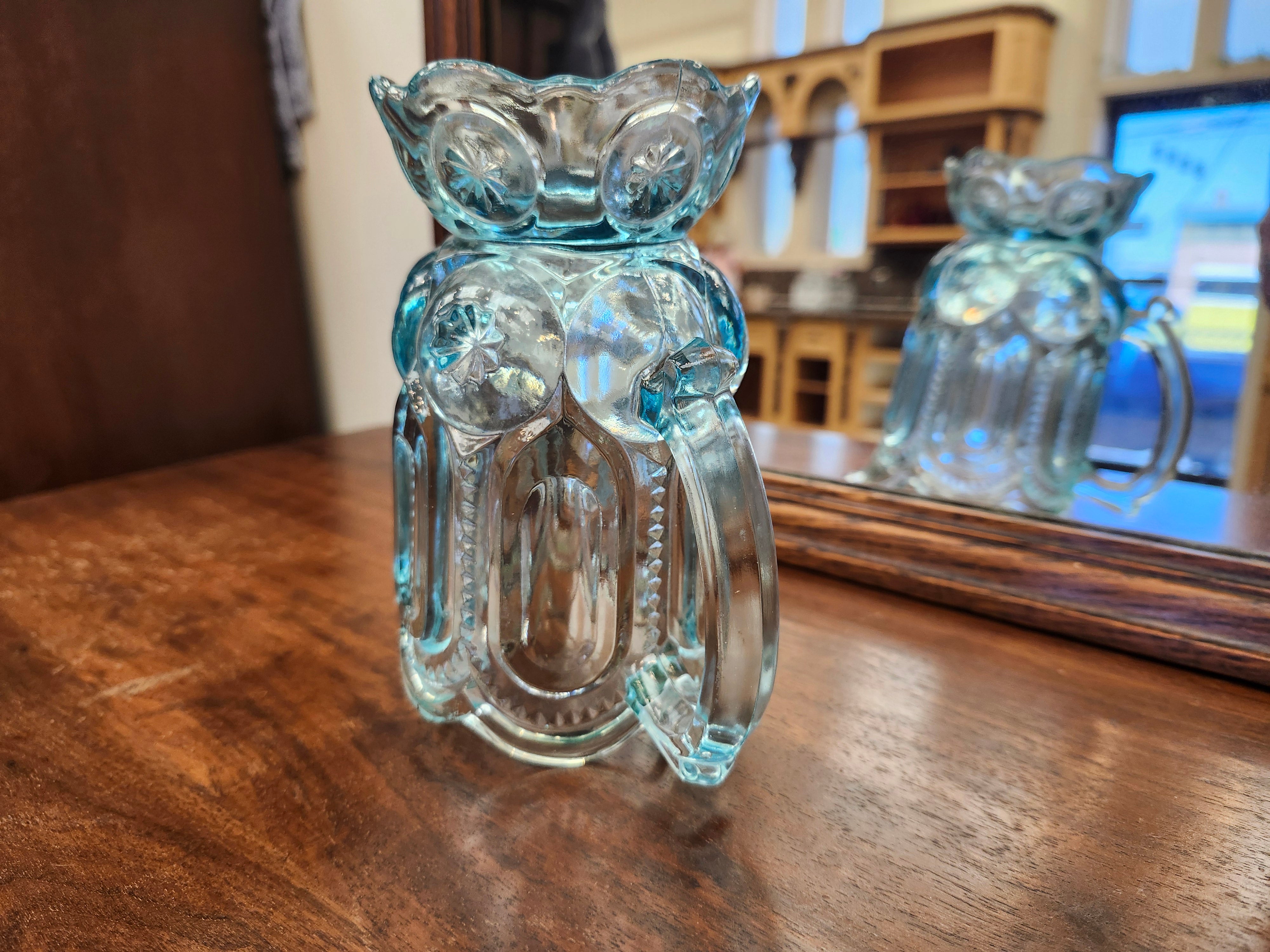 Blue glass creamer jug