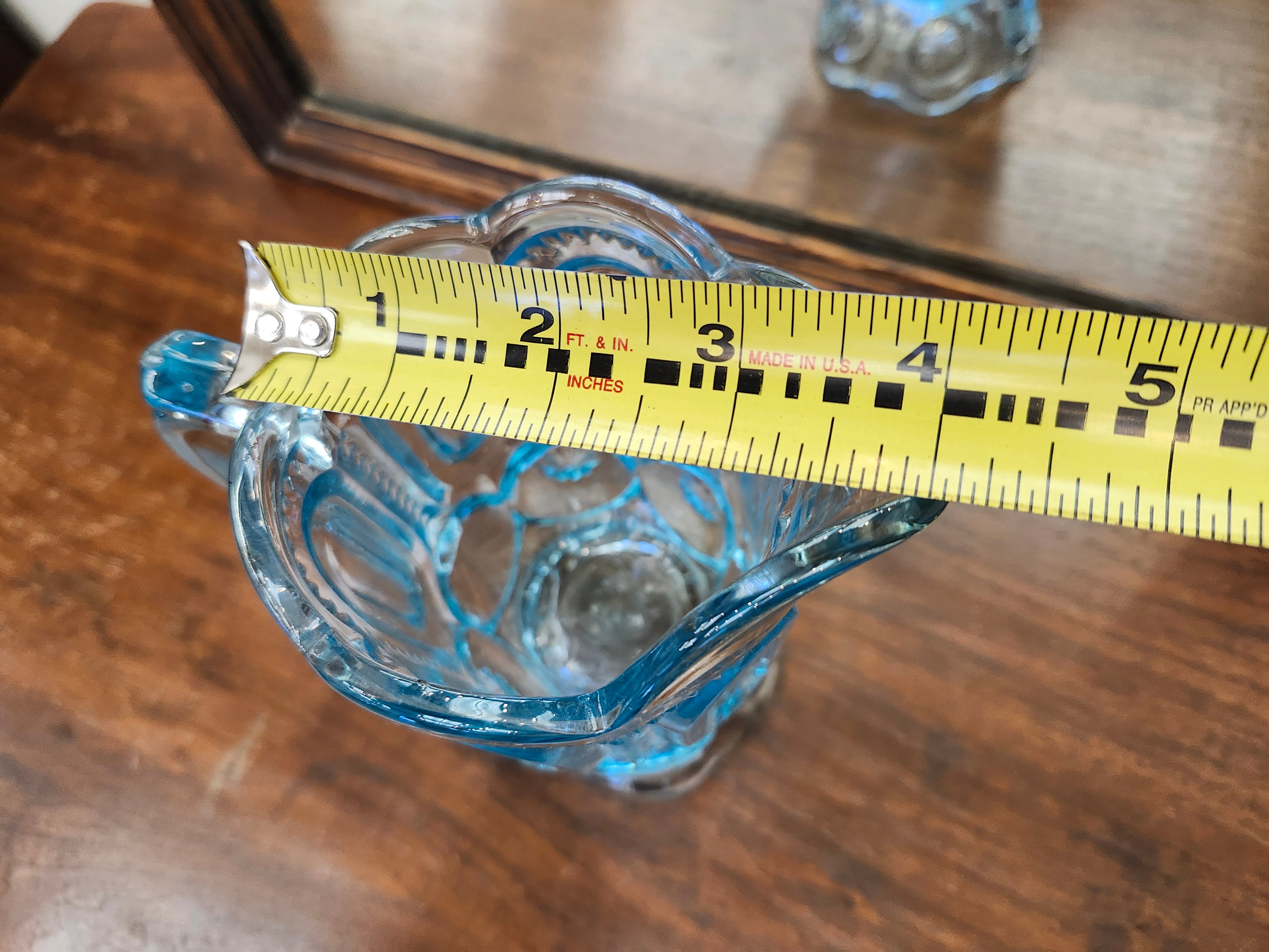 Blue glass creamer jug