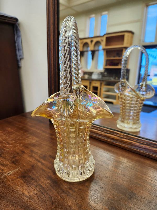 Carnival glass basket