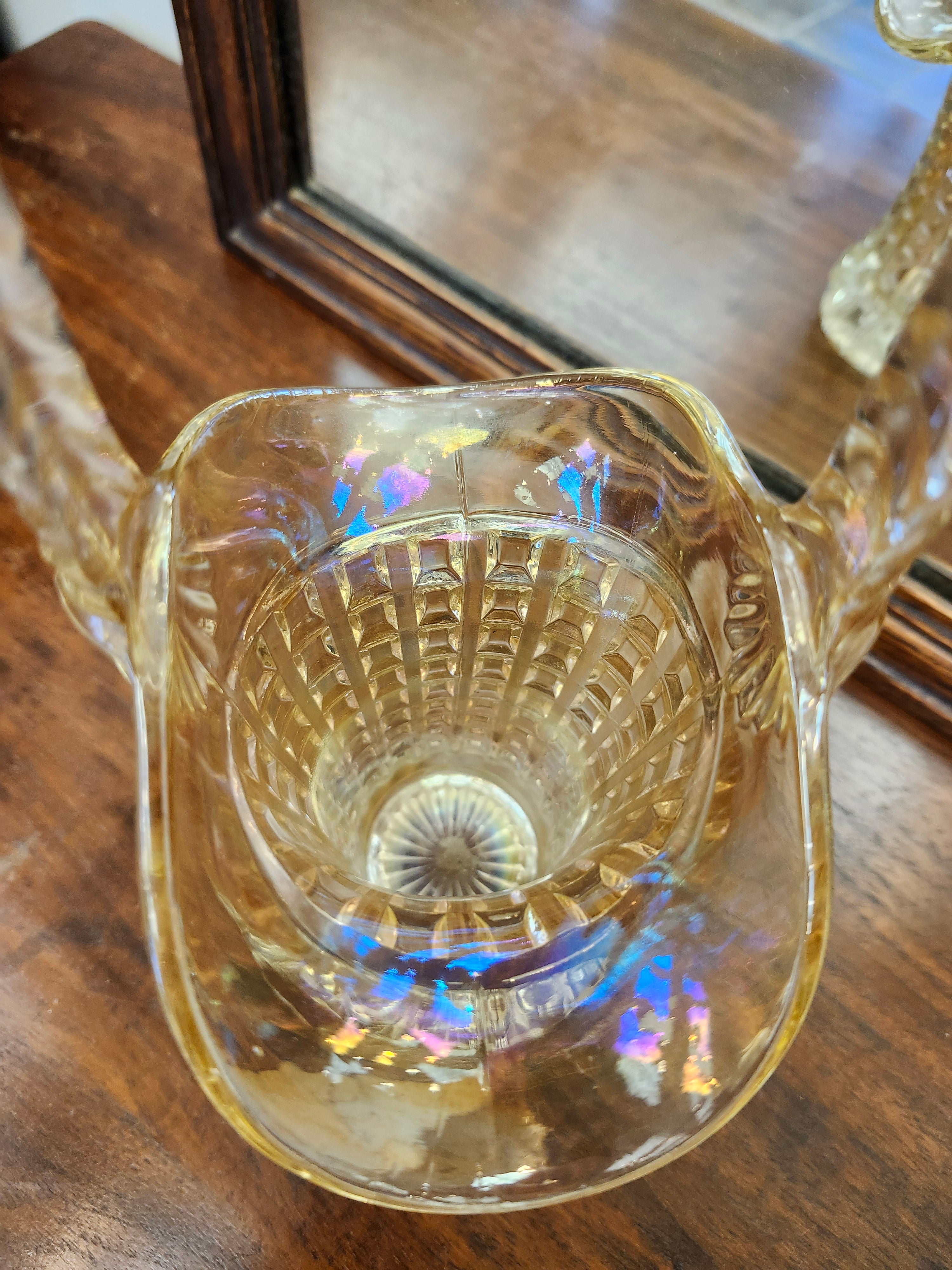 Carnival glass basket