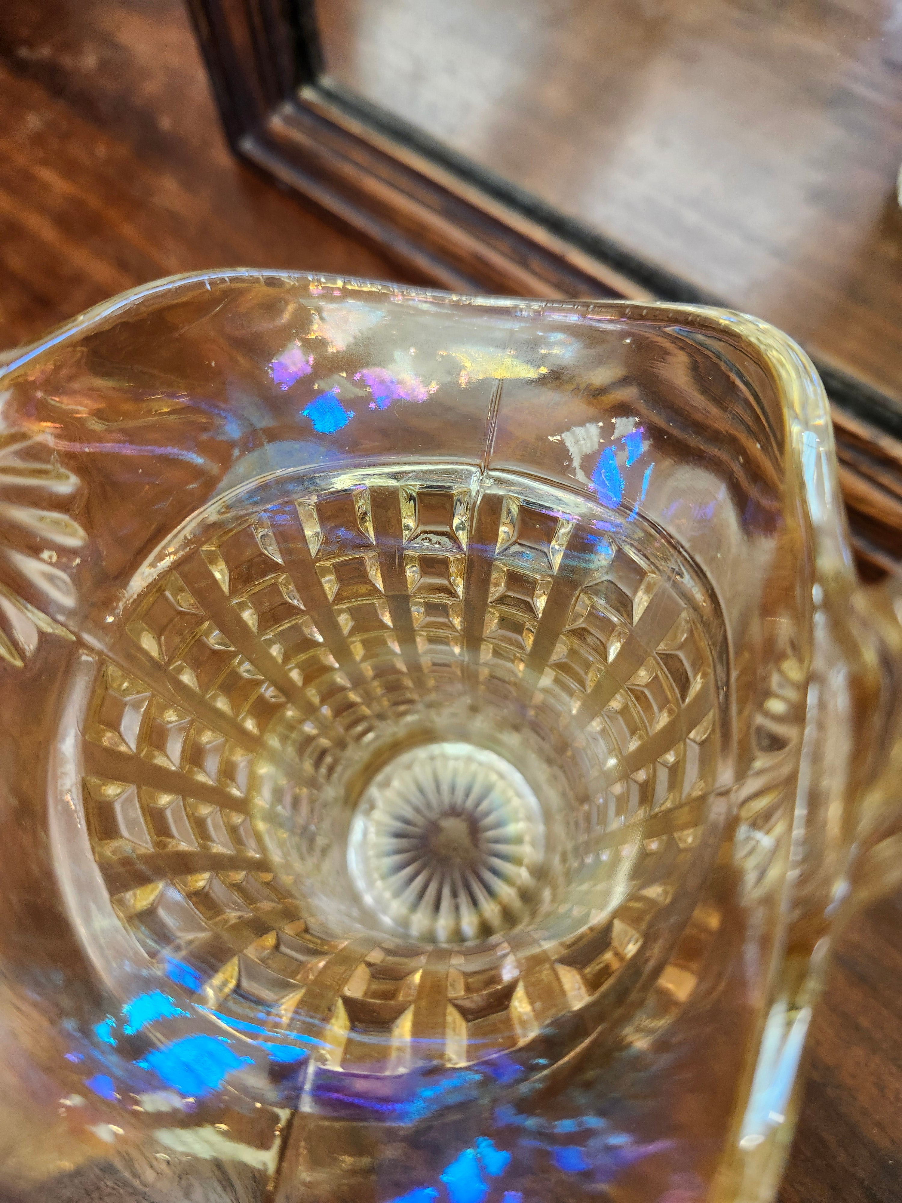 Carnival glass basket