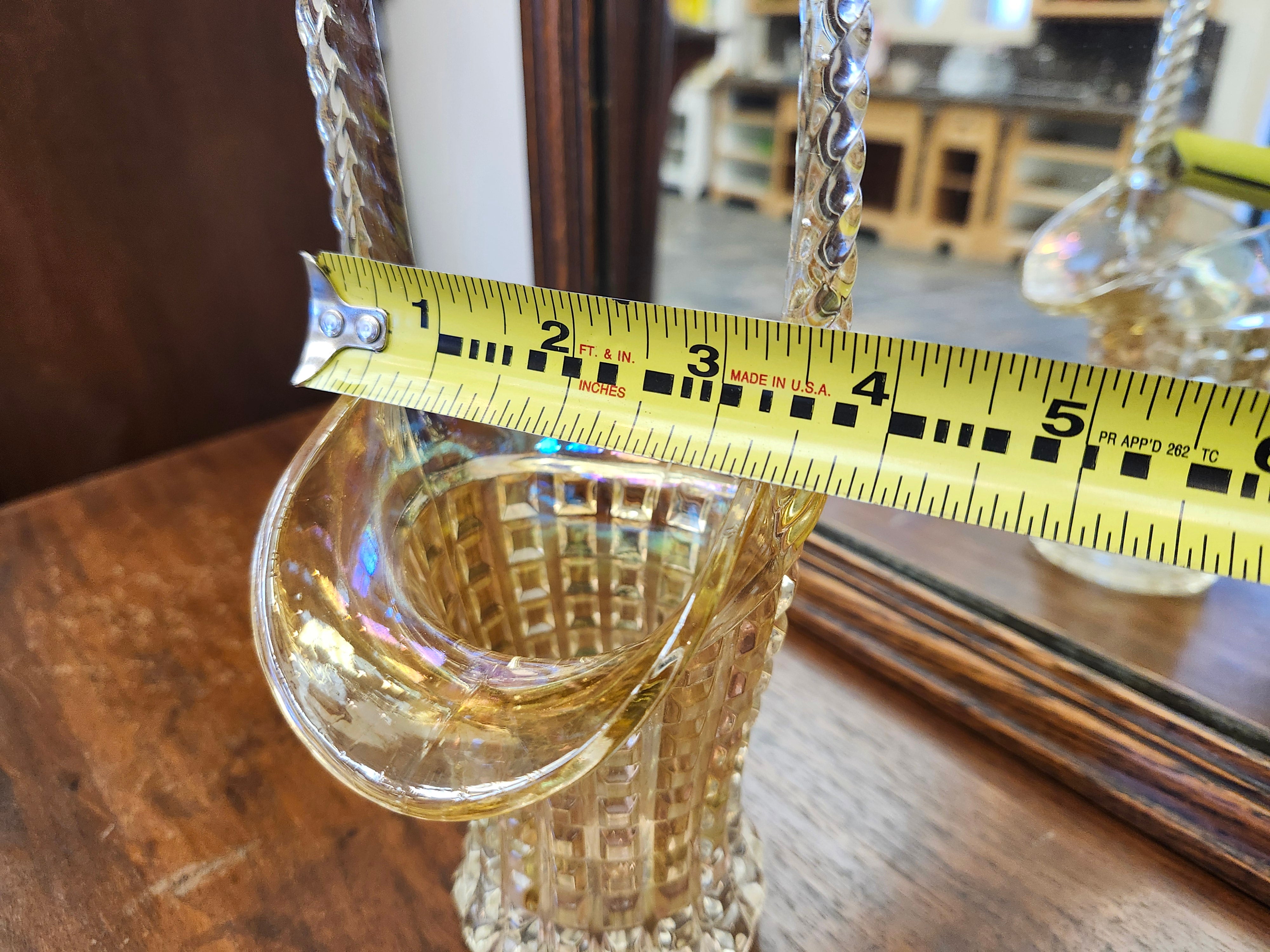 Carnival glass basket