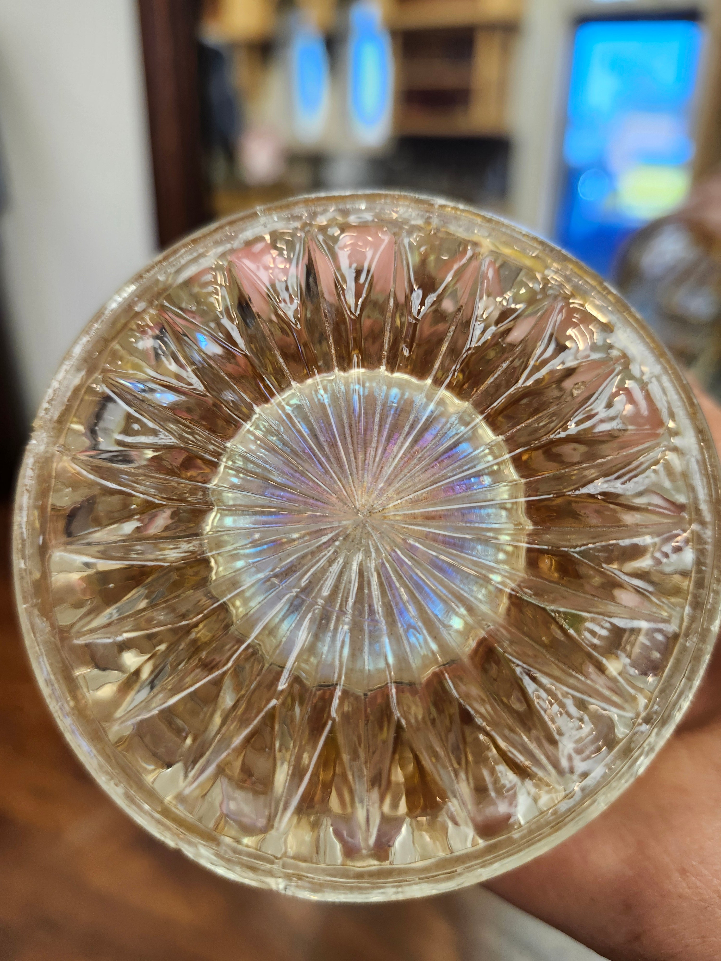 Carnival glass basket