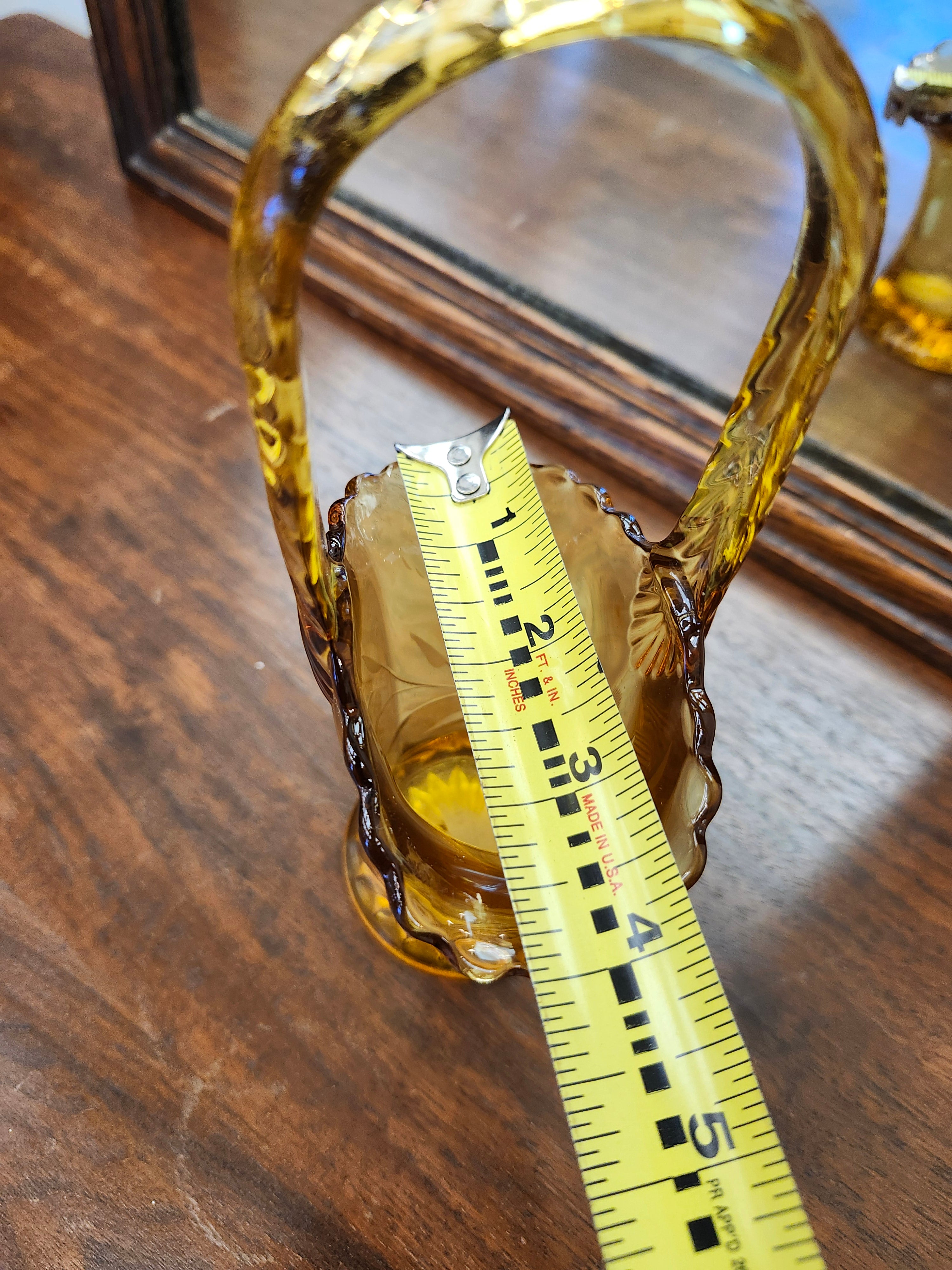 Amber glass basket