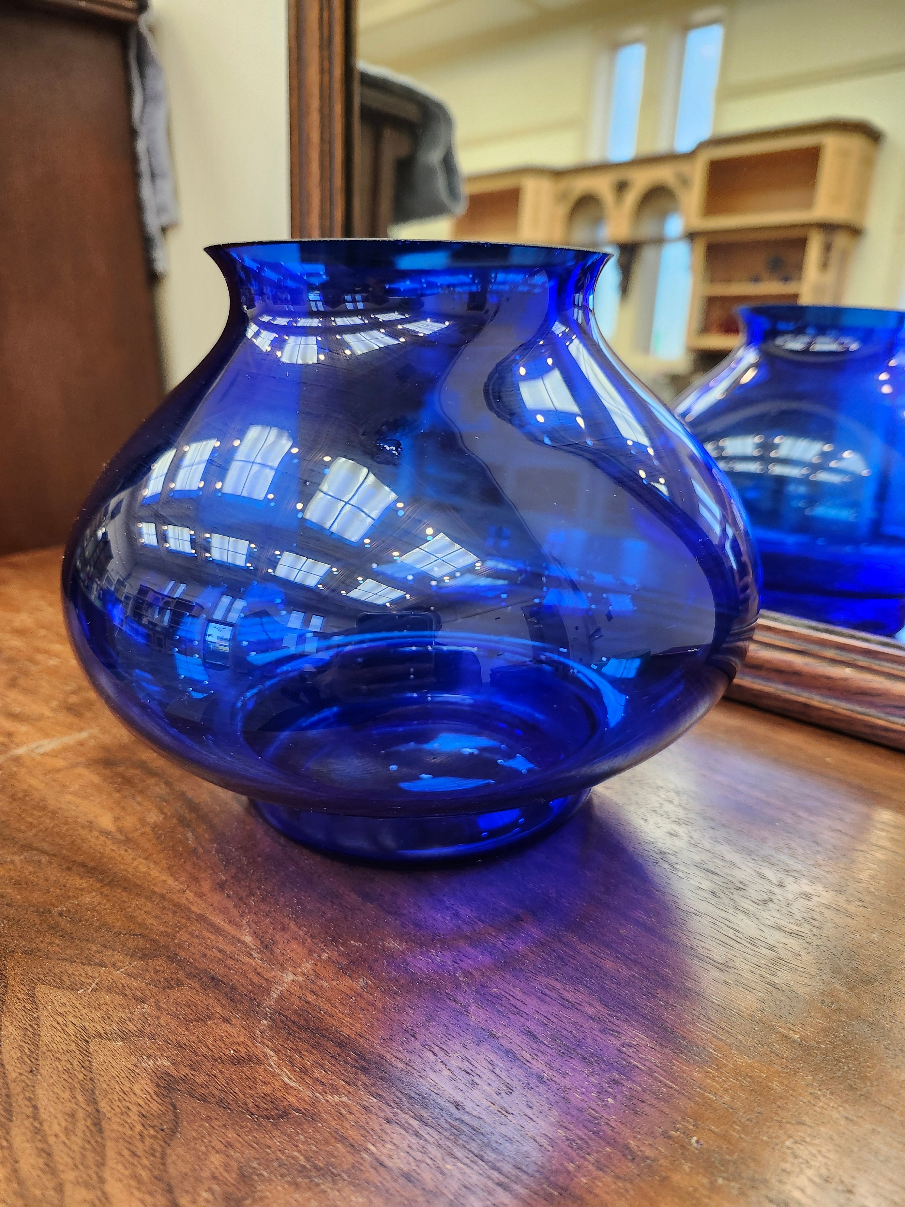 Blue glass vase