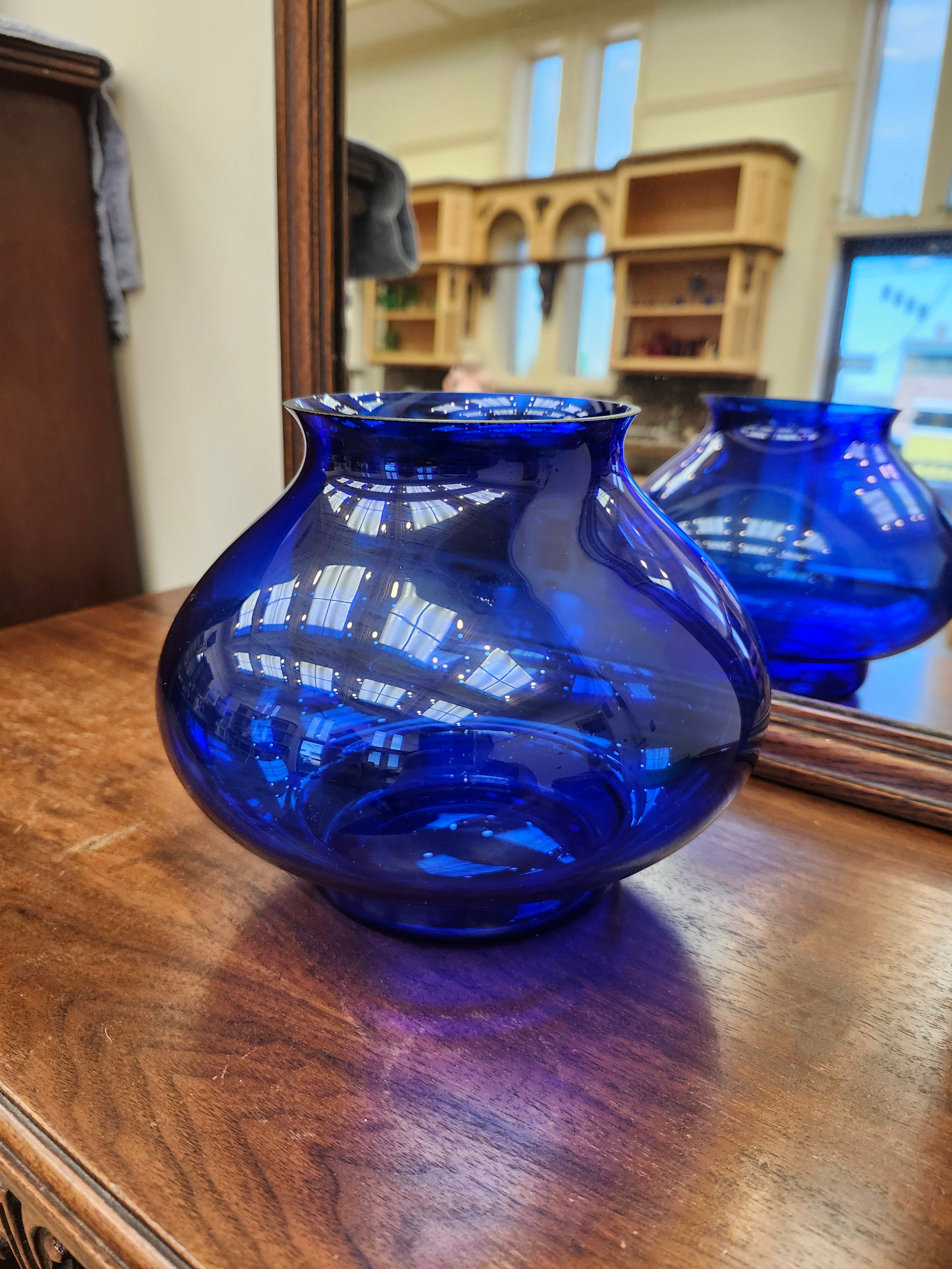Blue glass vase