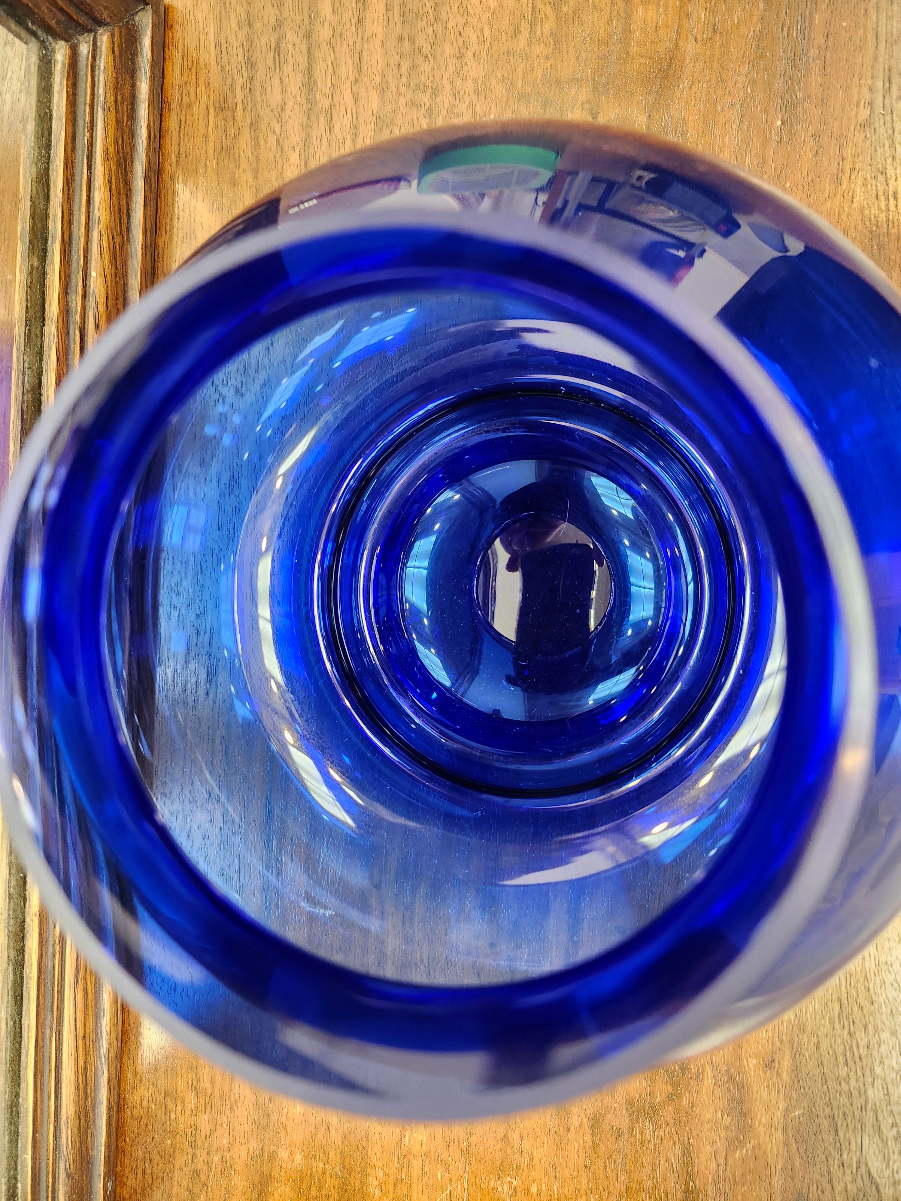 Blue glass vase