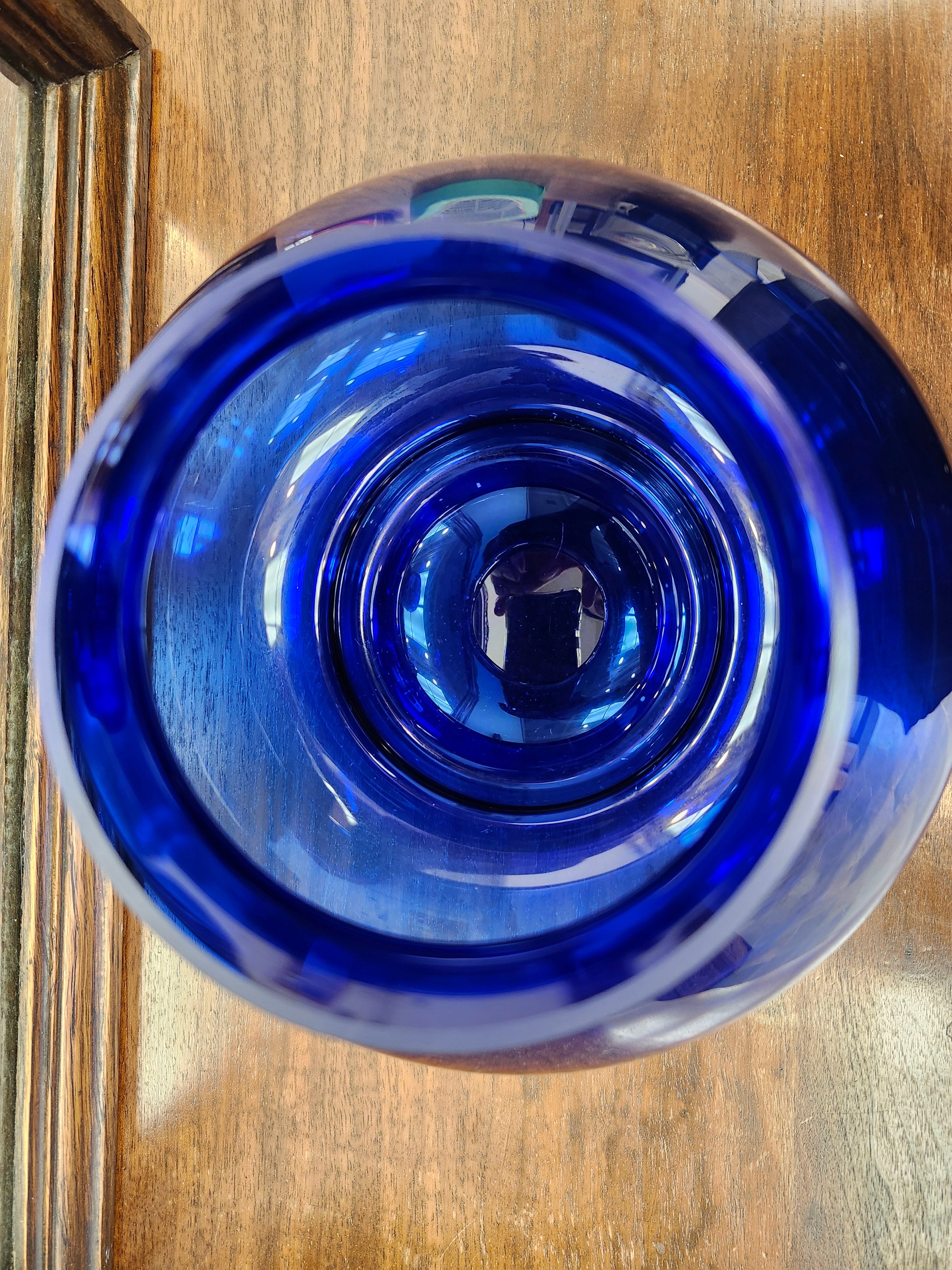 Blue glass vase
