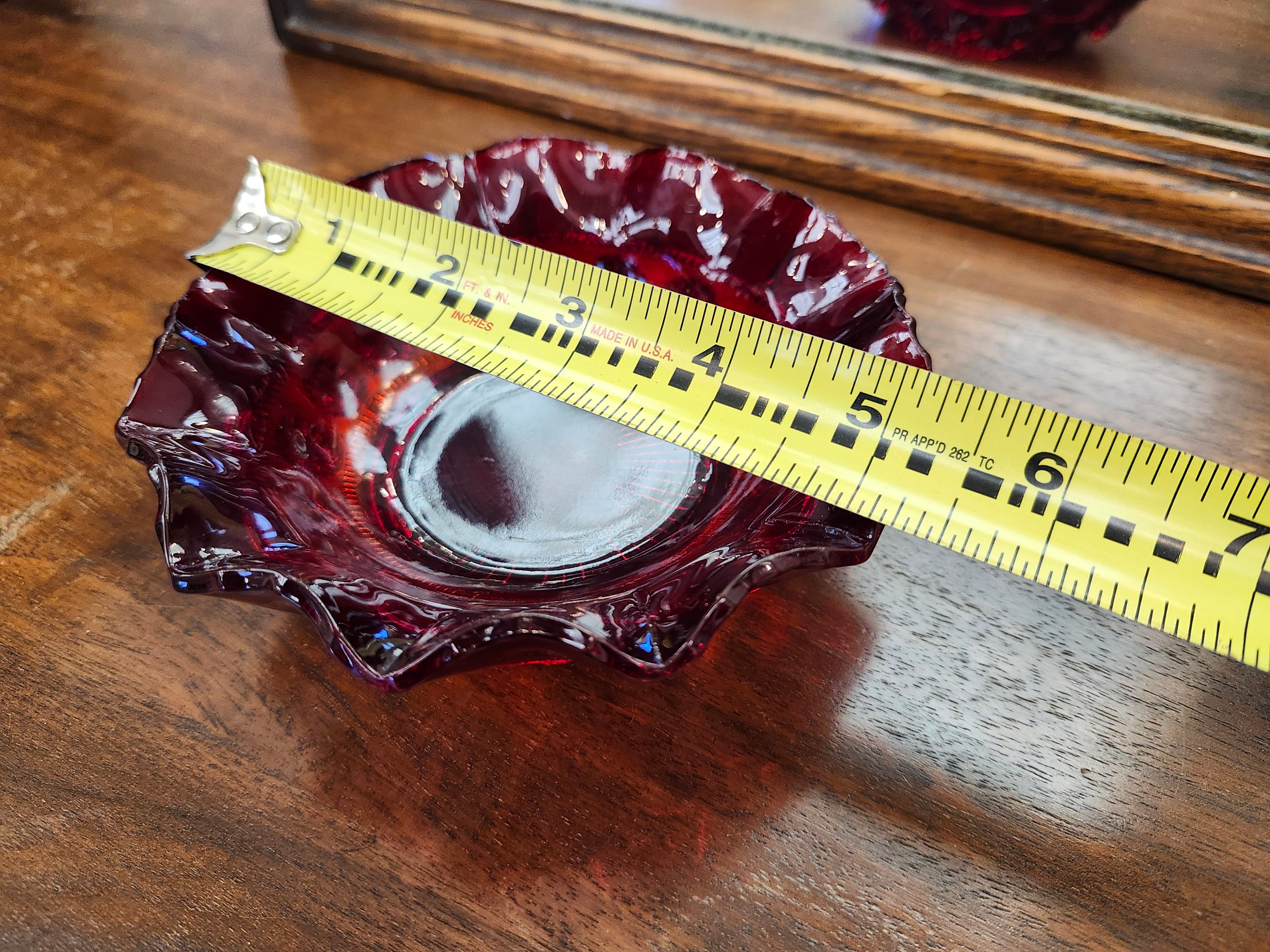 Red glass bowl