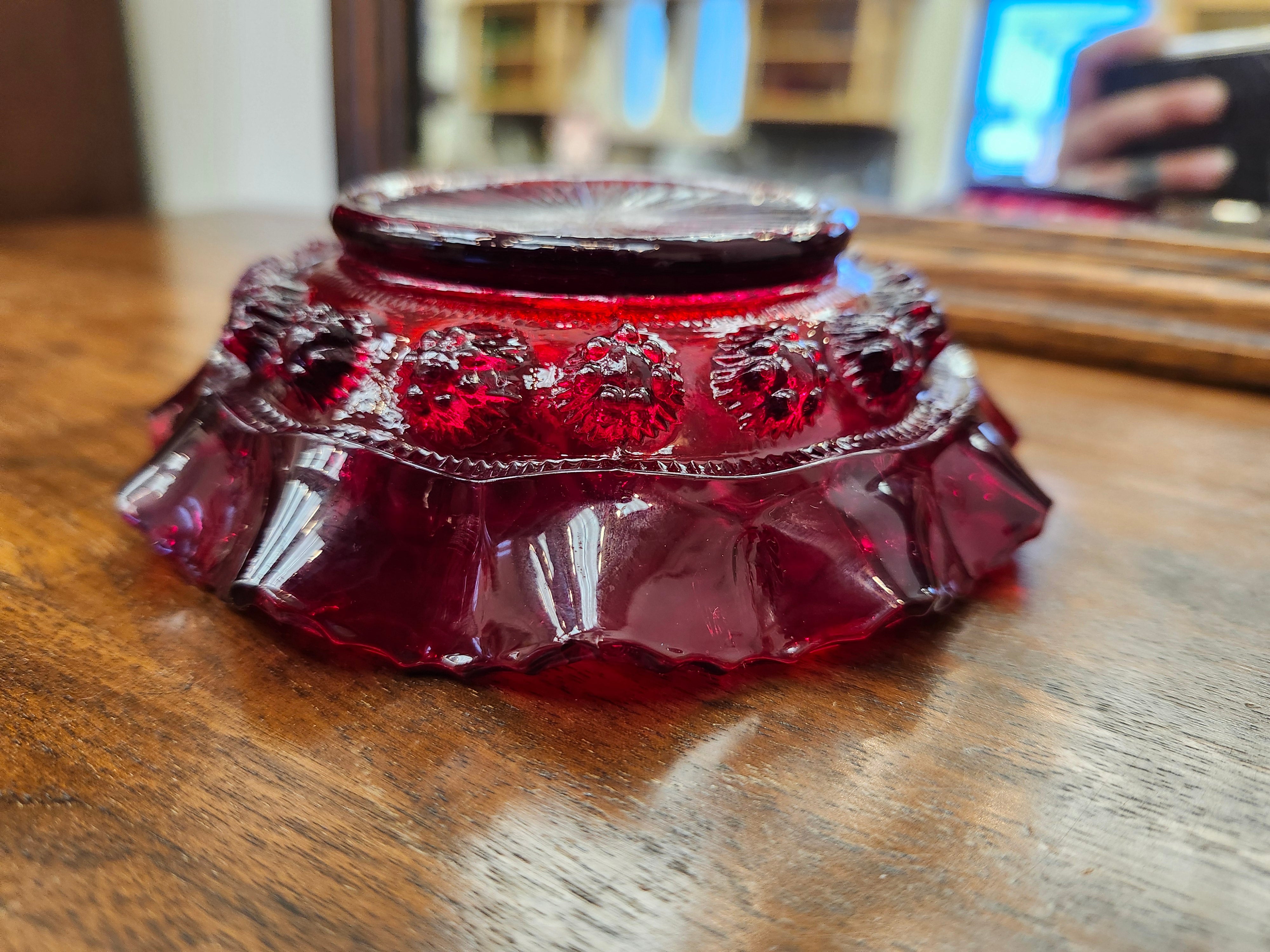 Red glass bowl