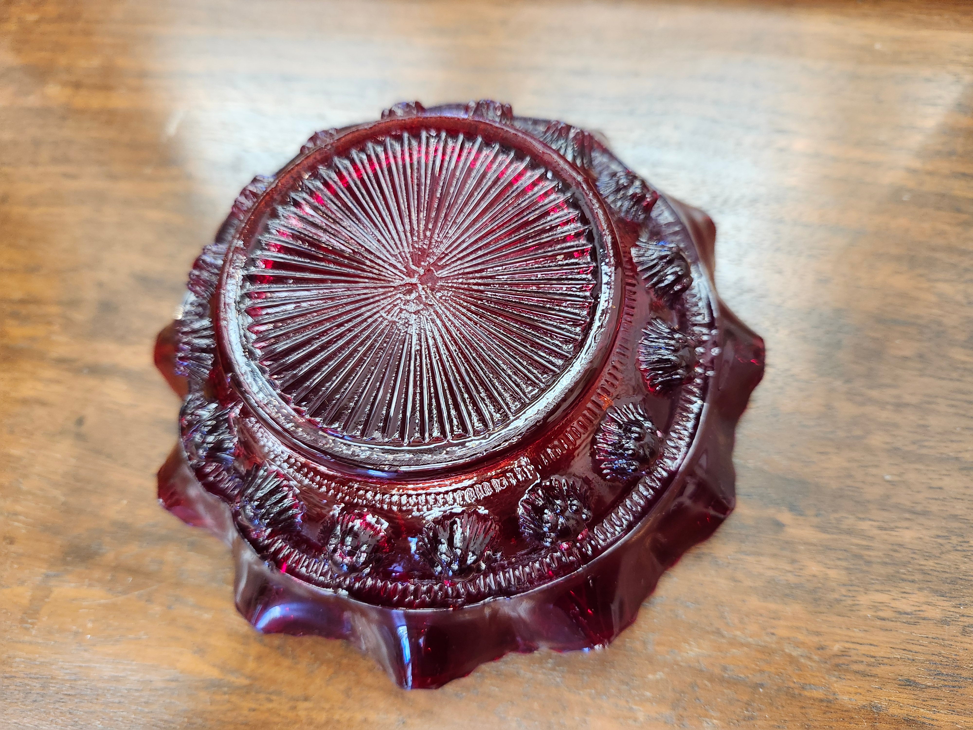 Red glass bowl