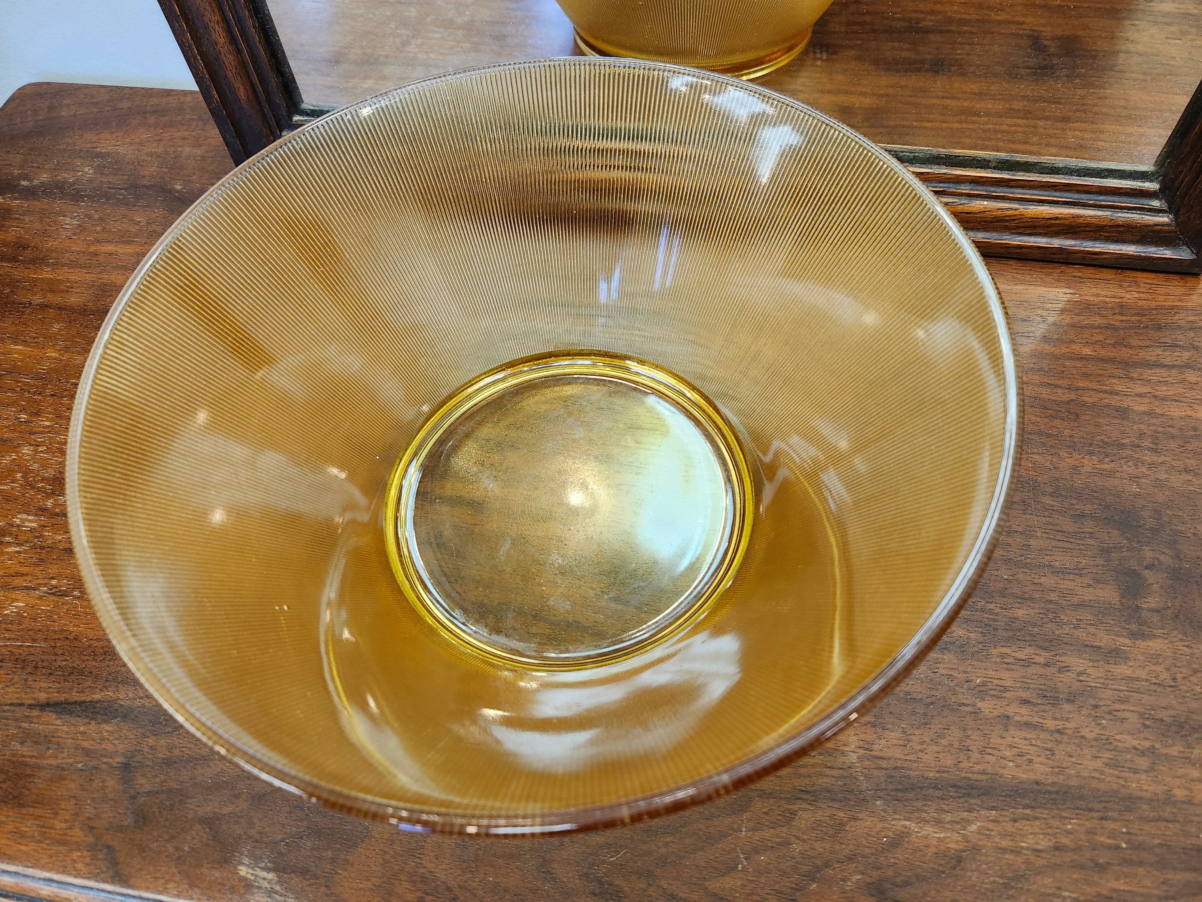 Amber glass bowl