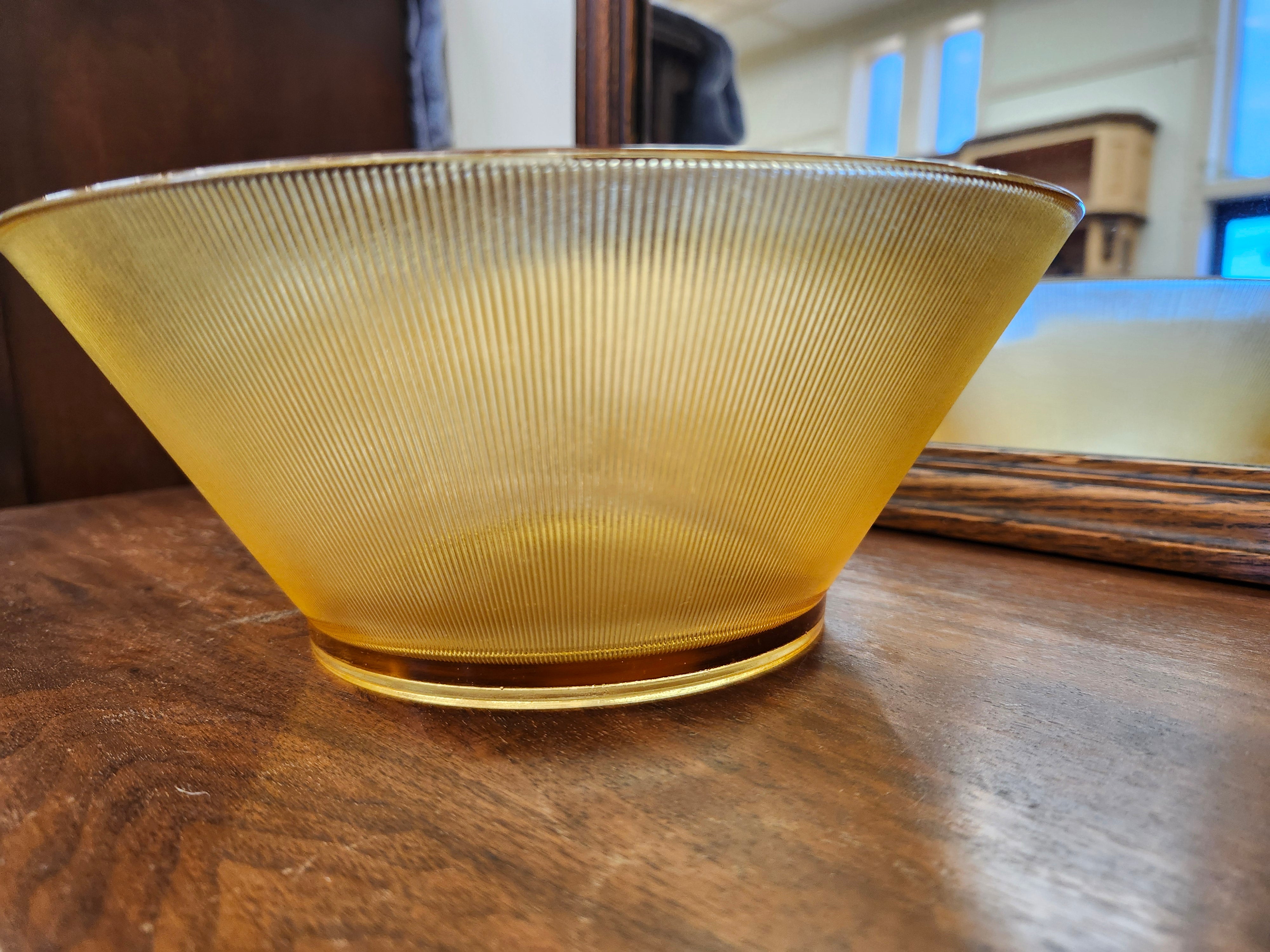Amber glass bowl