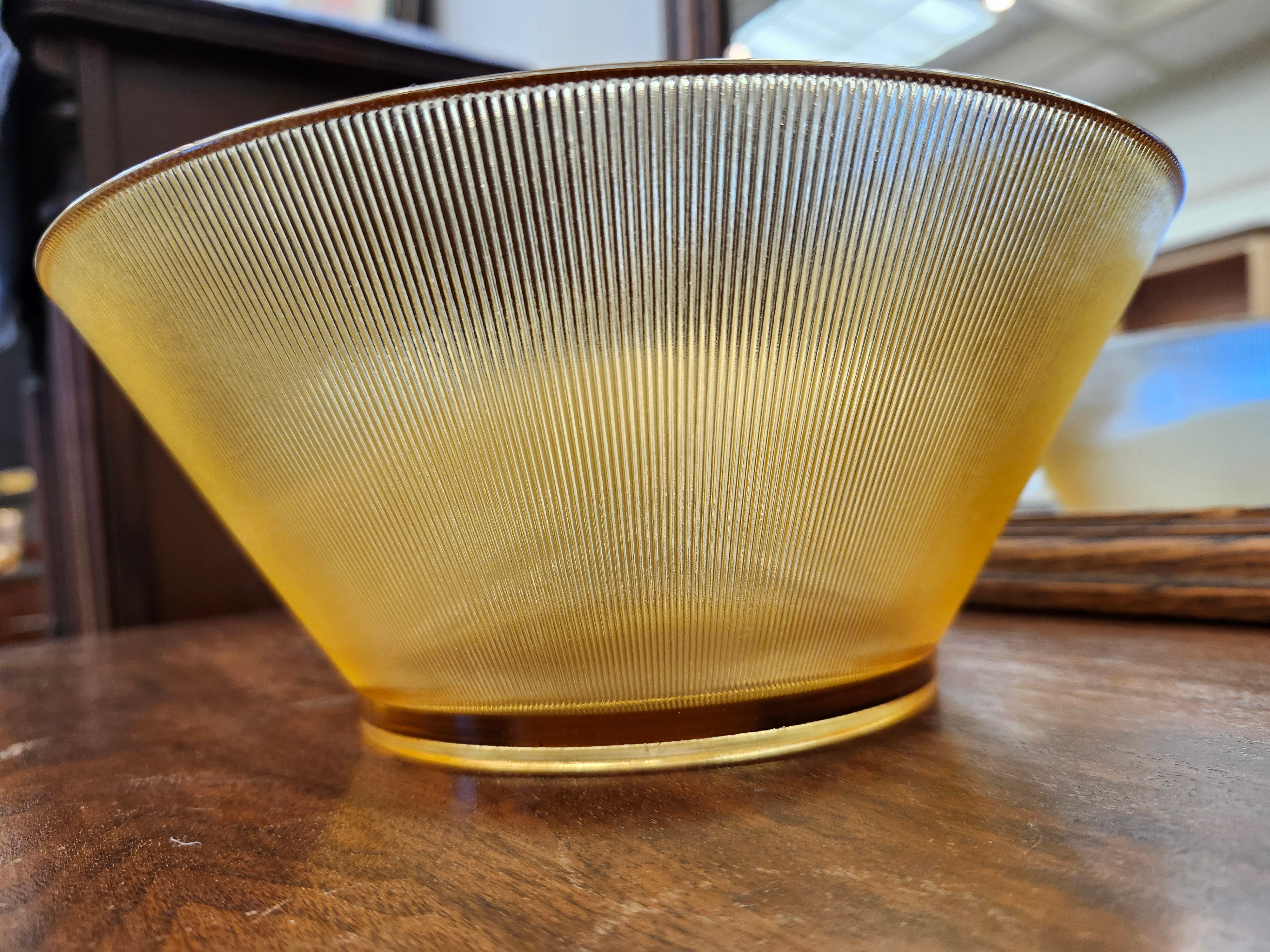Amber glass bowl