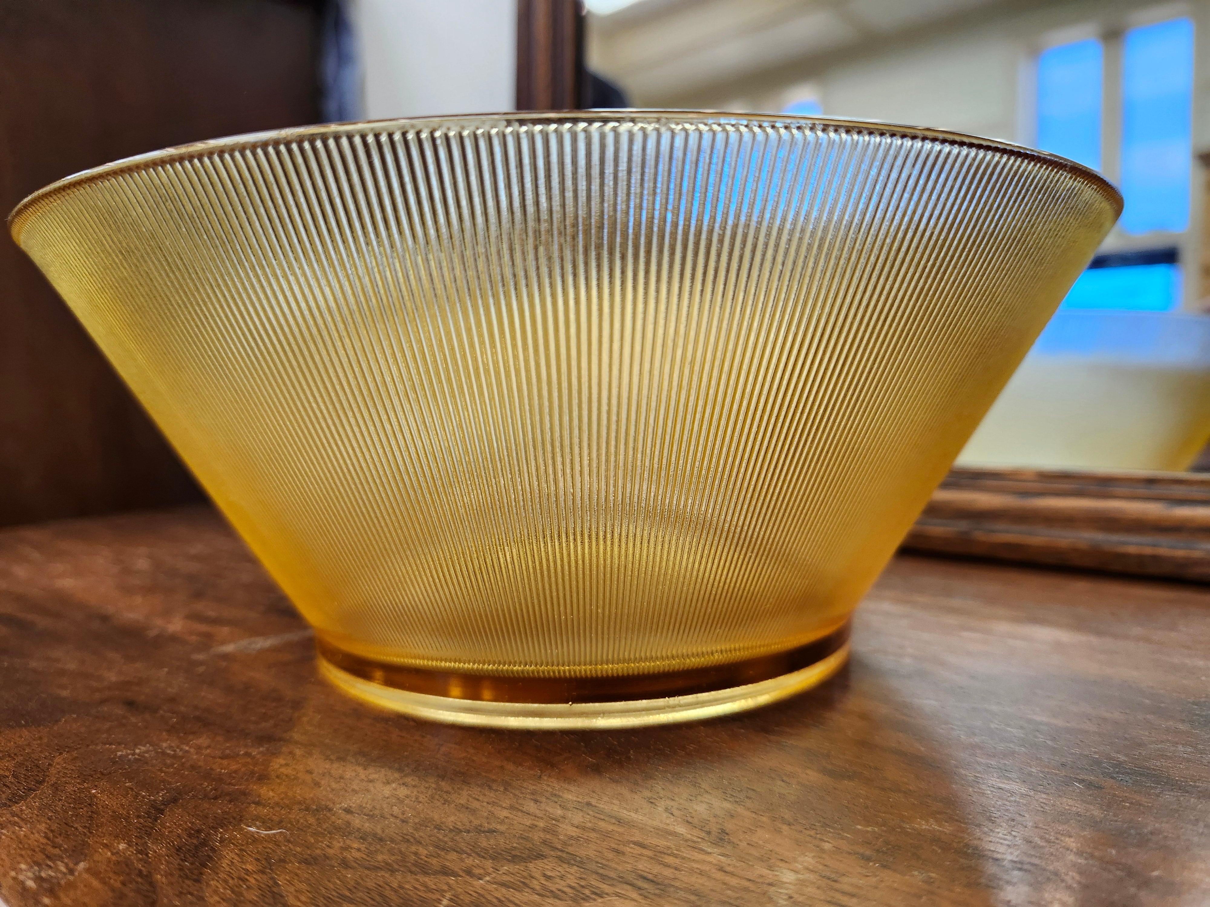 Amber glass bowl