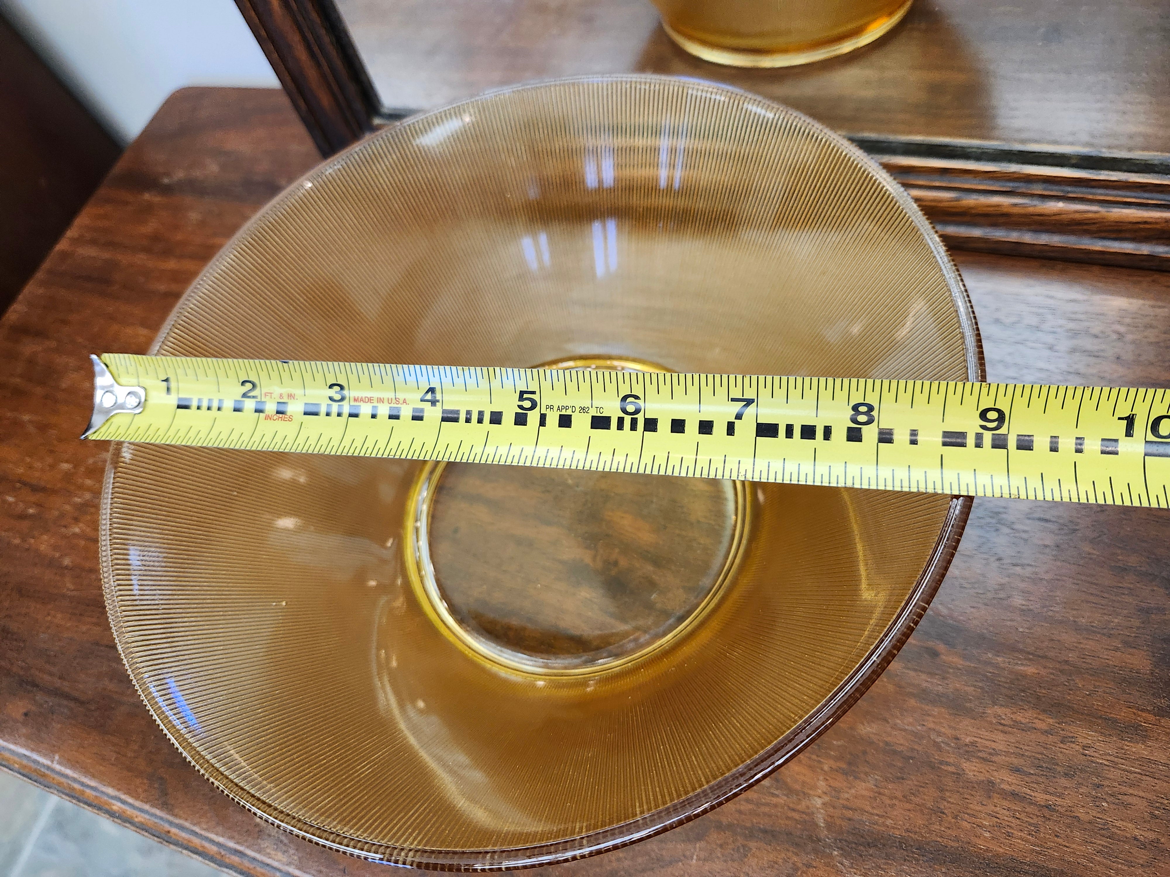 Amber glass bowl