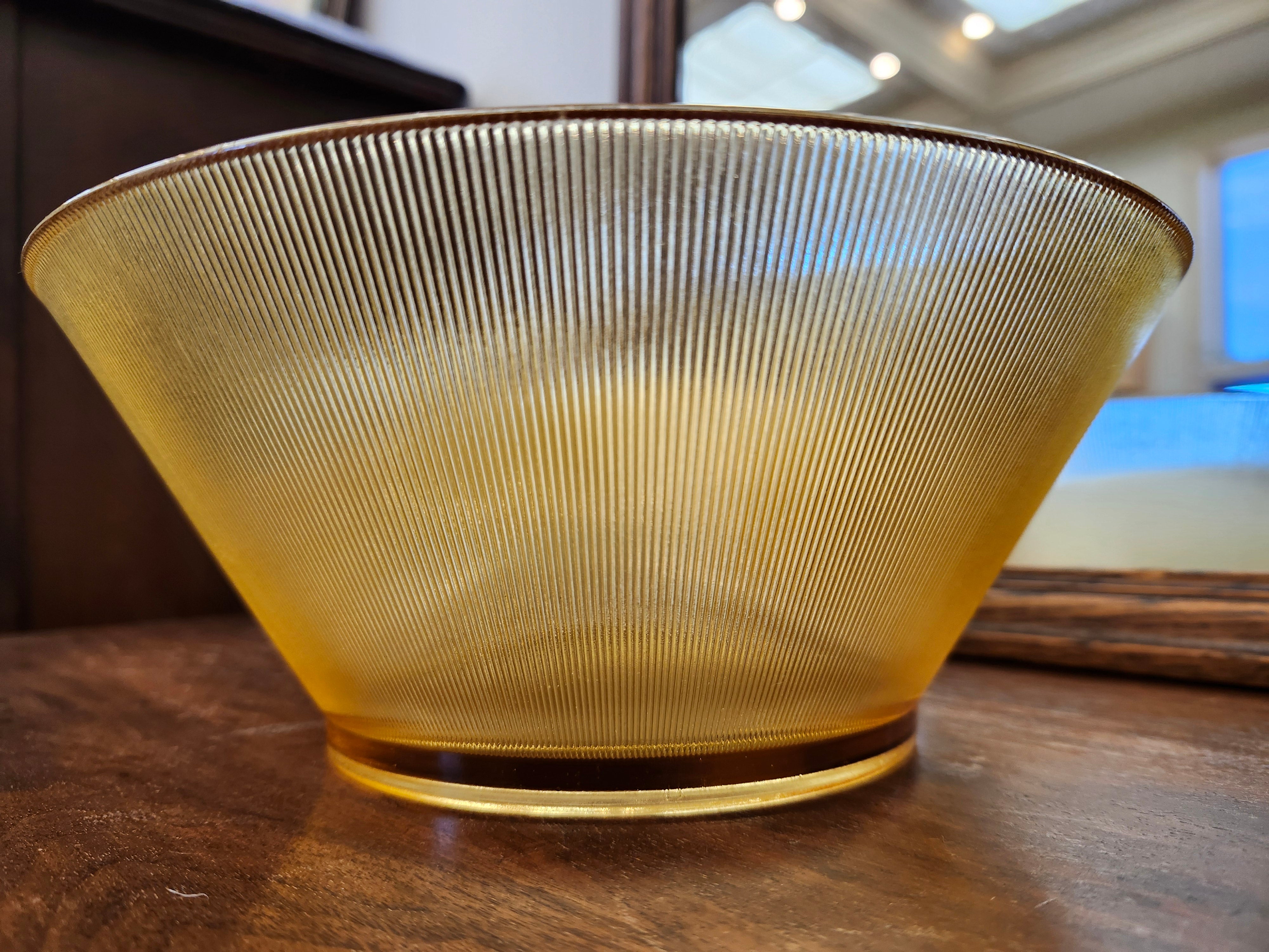 Amber glass bowl