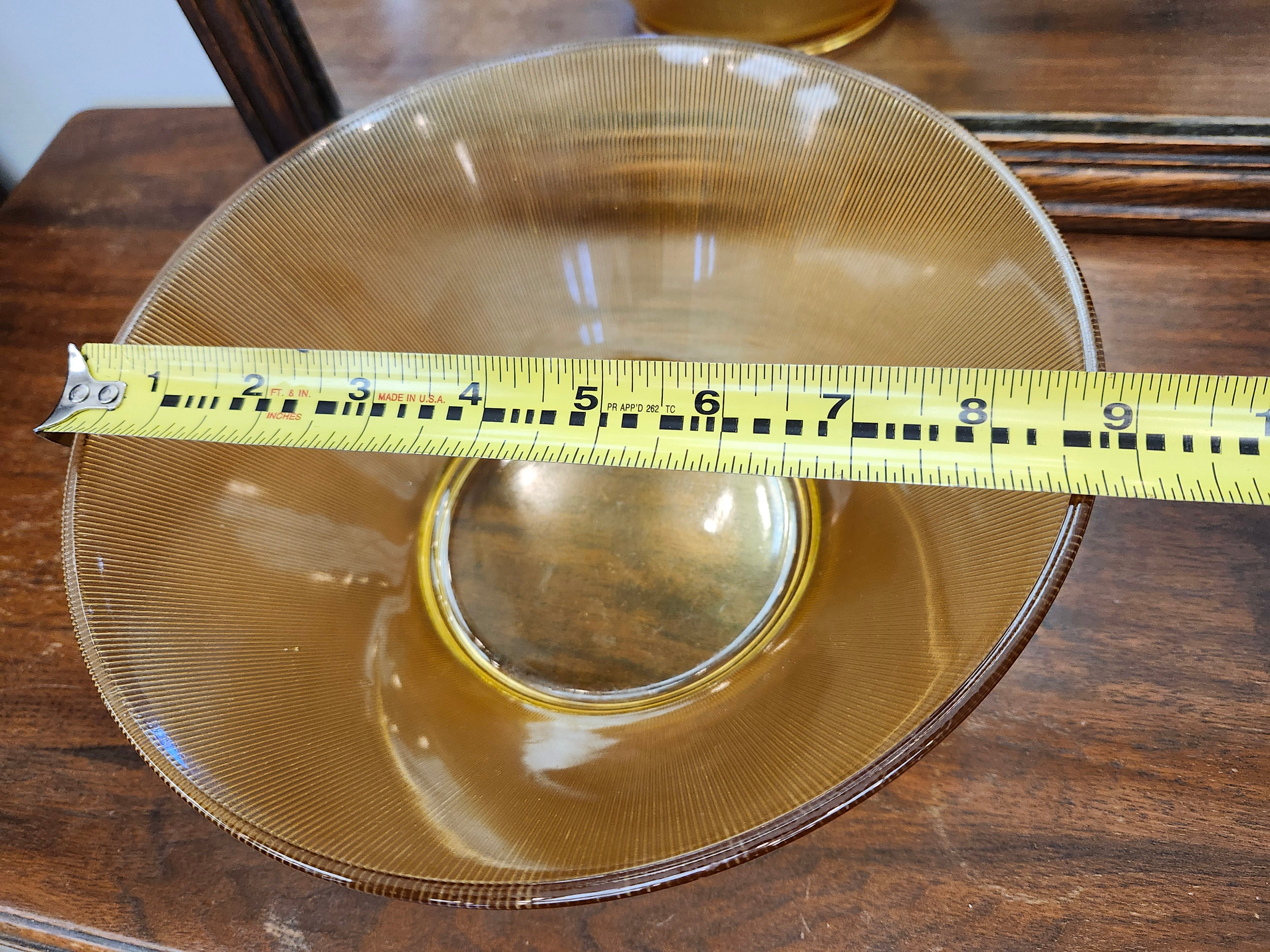 Amber glass bowl