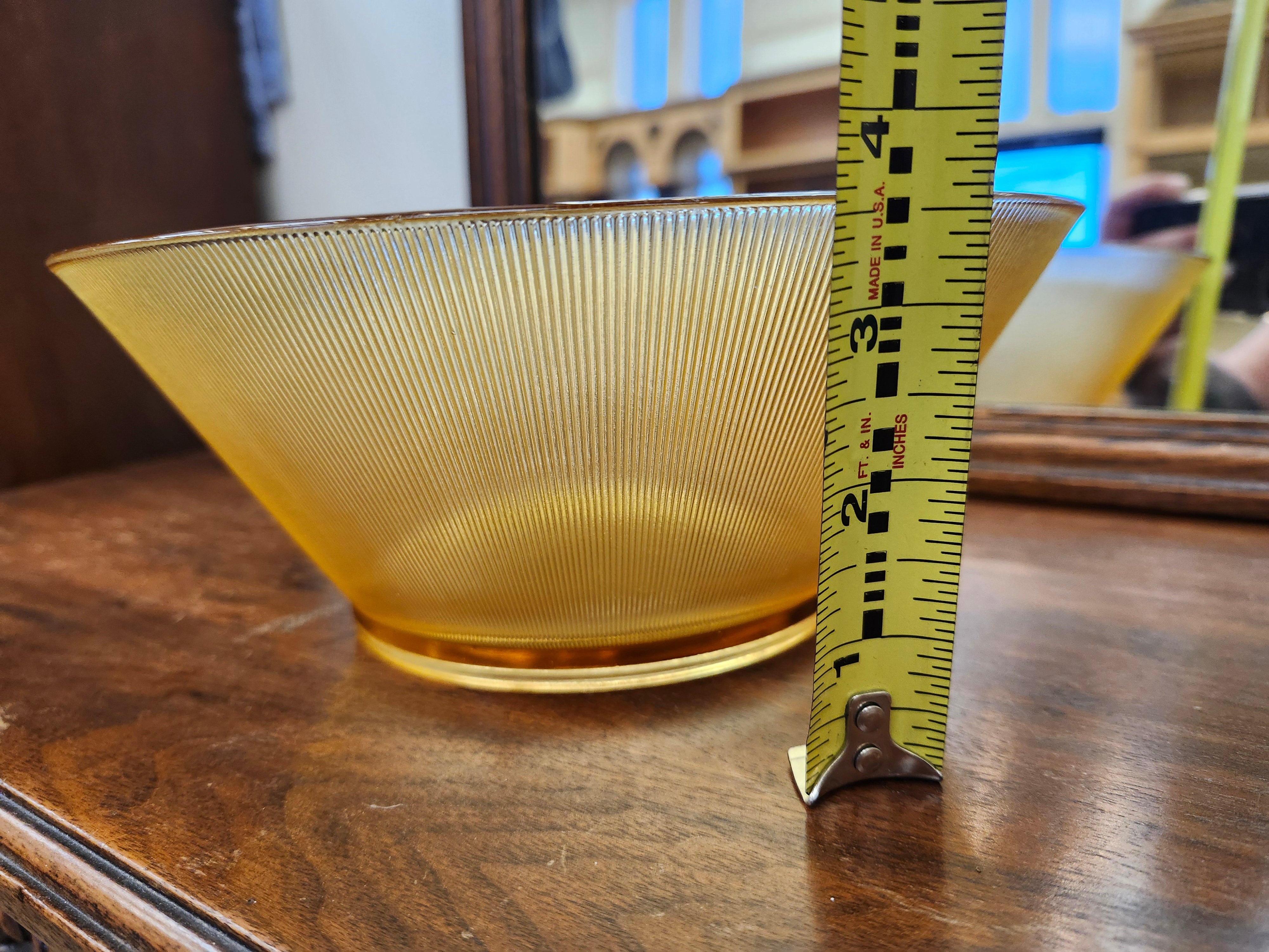 Amber glass bowl