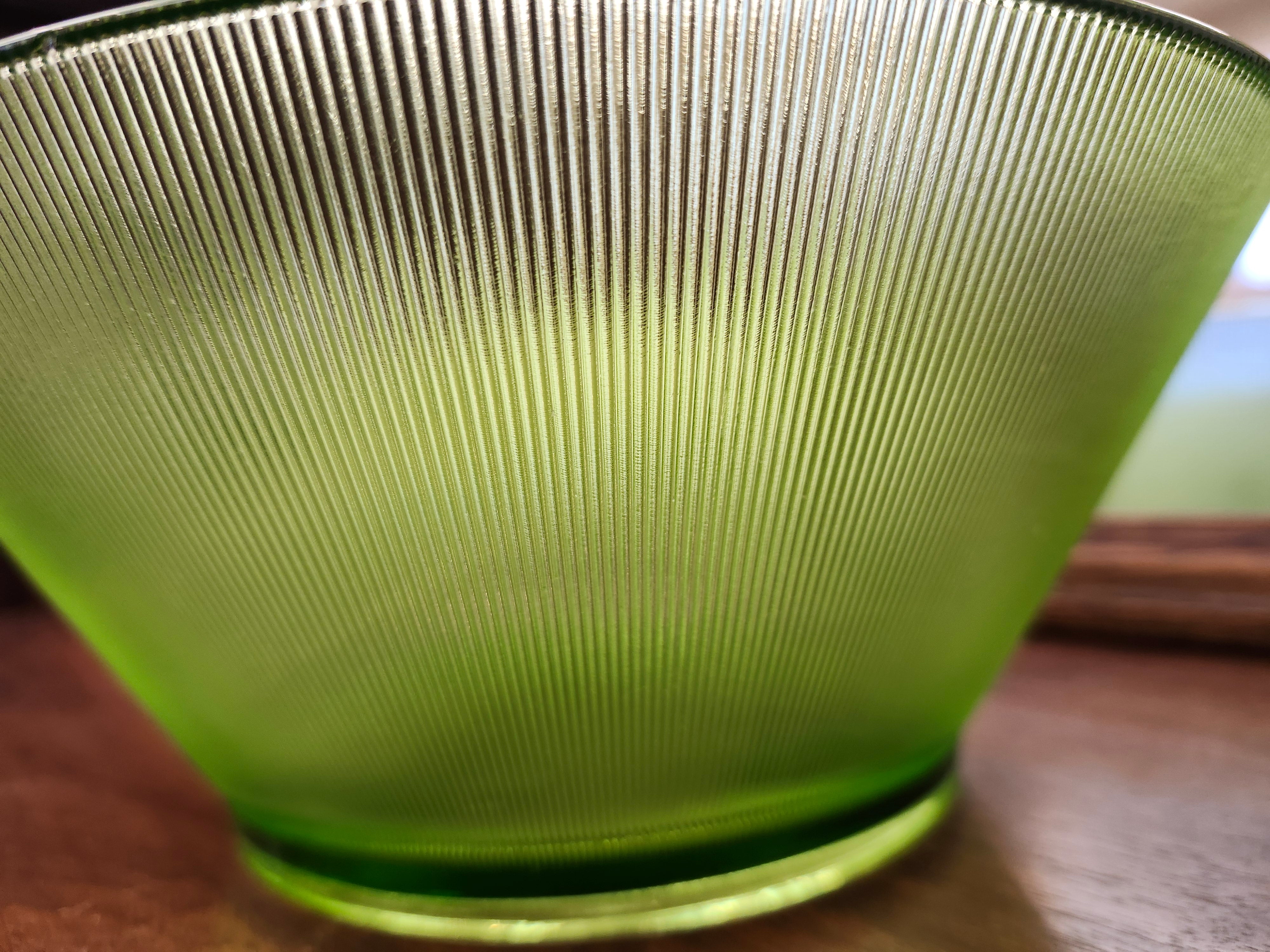 Green glass bowl