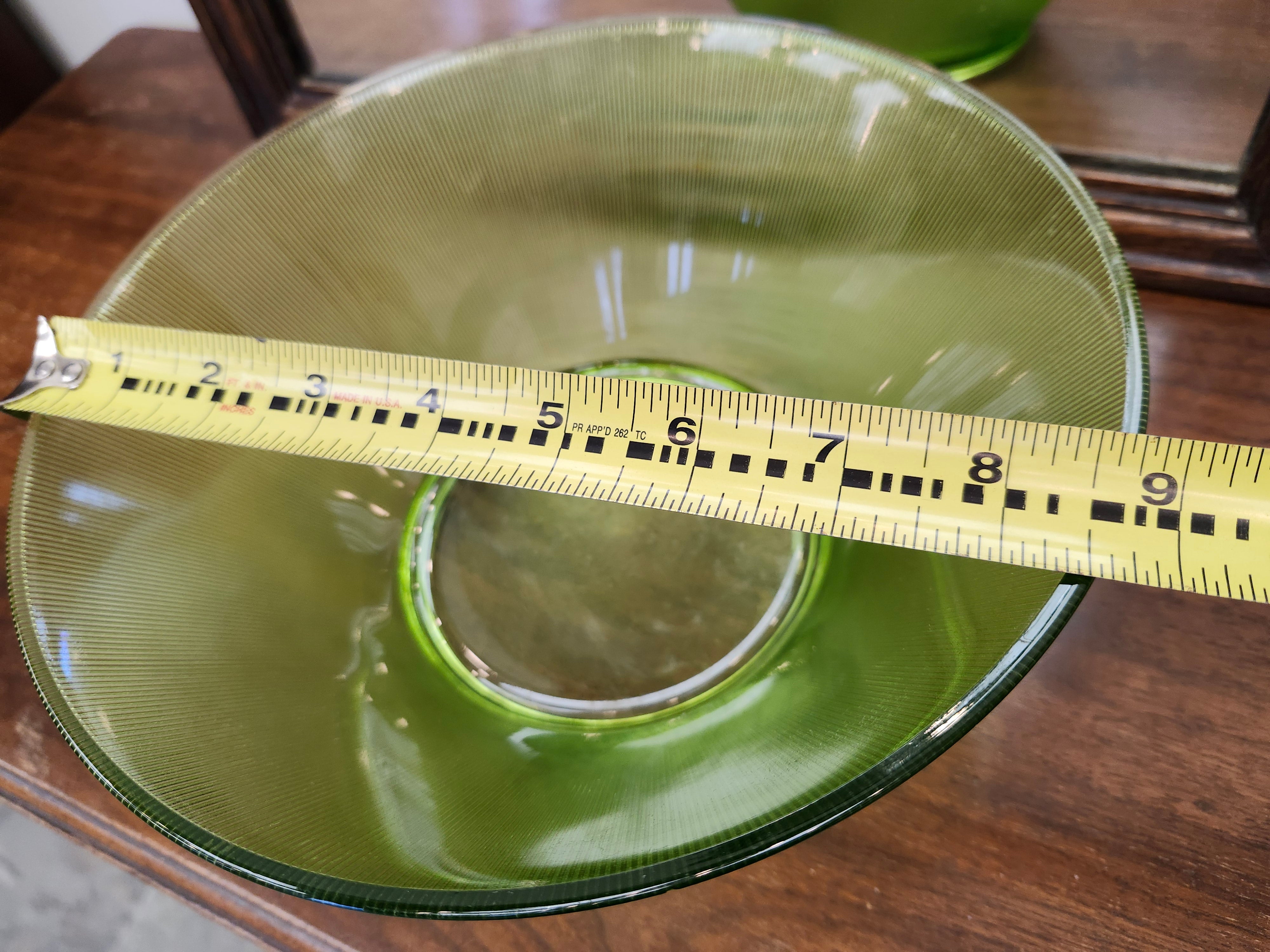 Green glass bowl