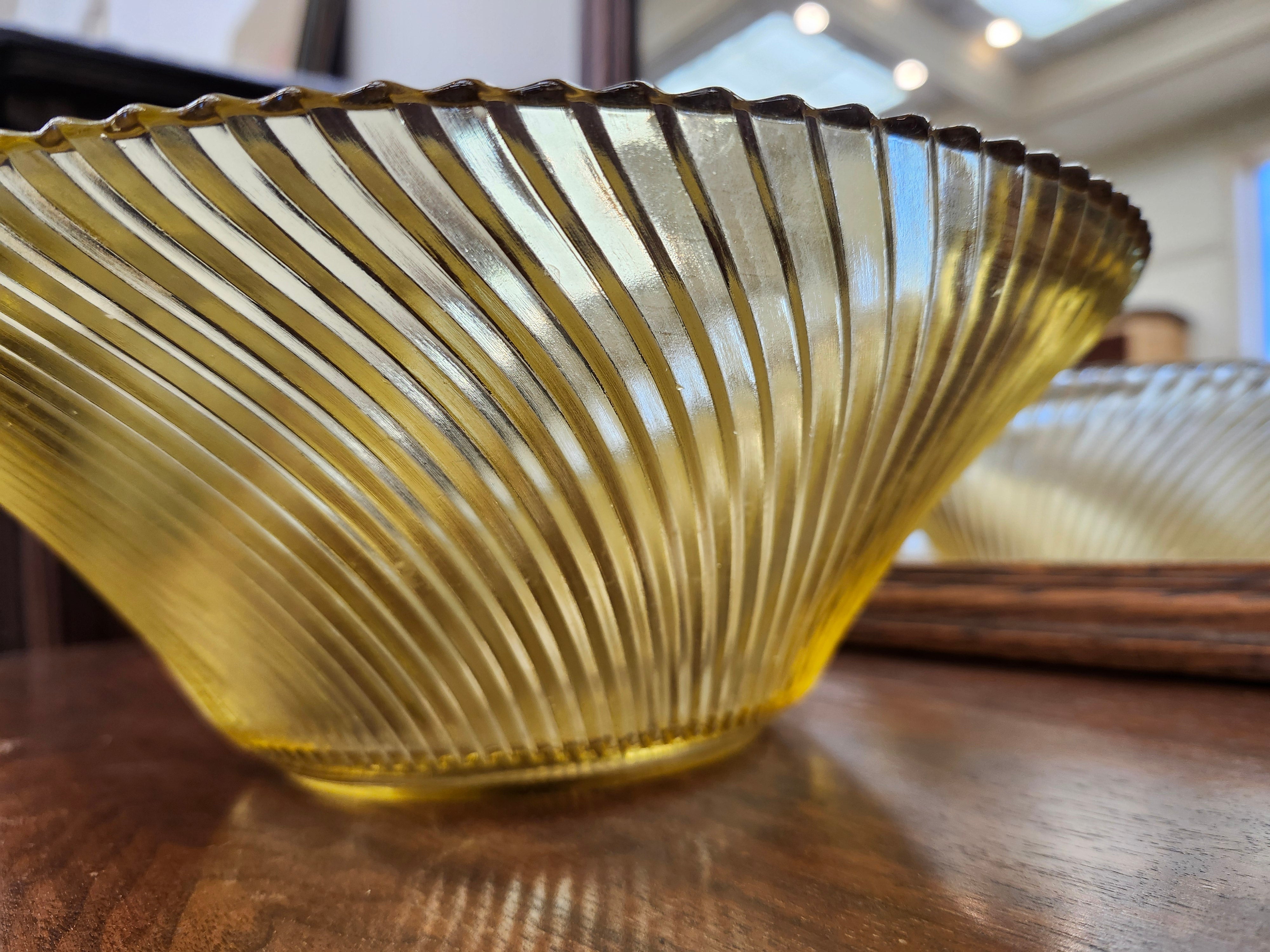 Amber glass bowl