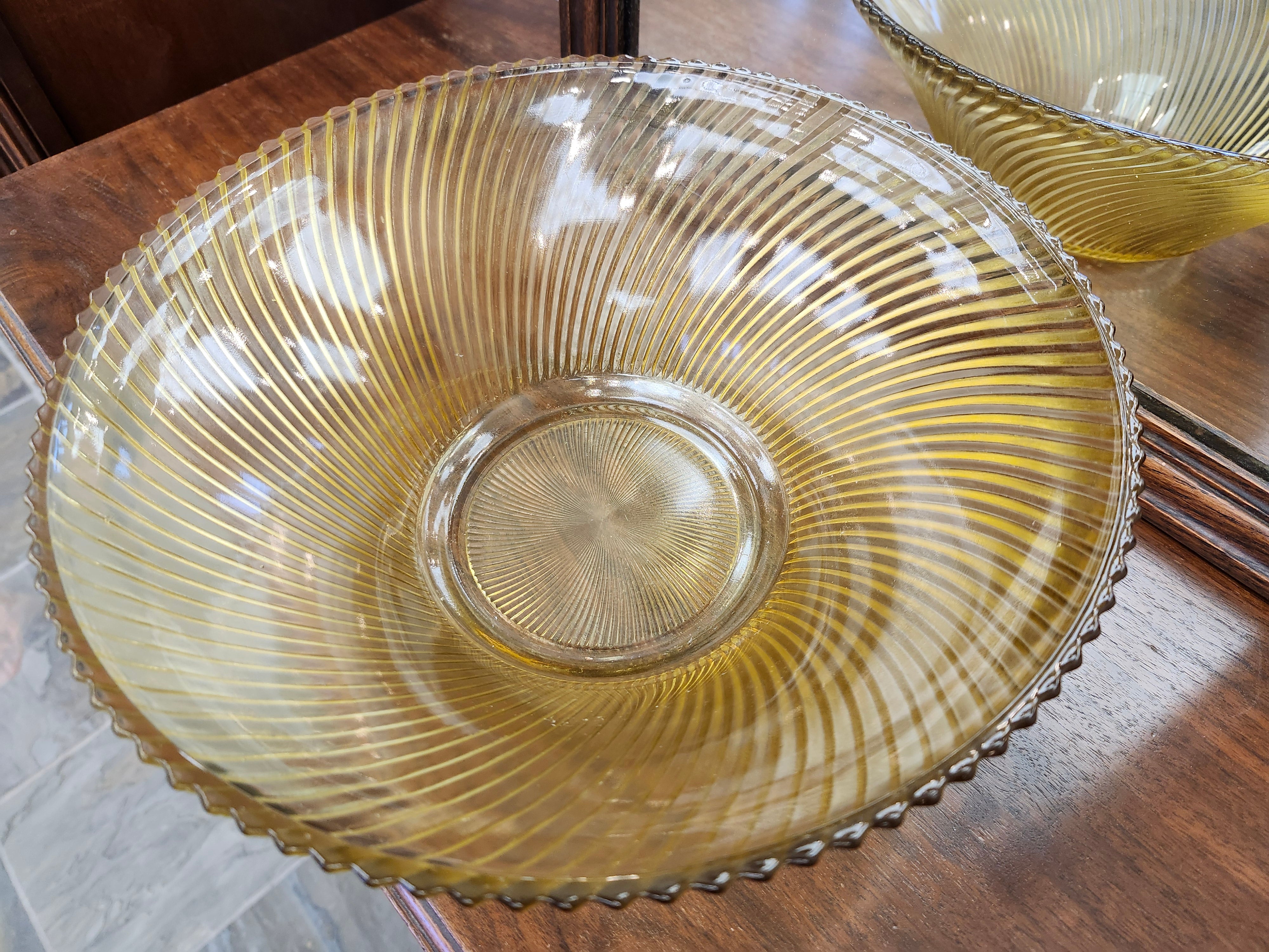 Amber glass bowl