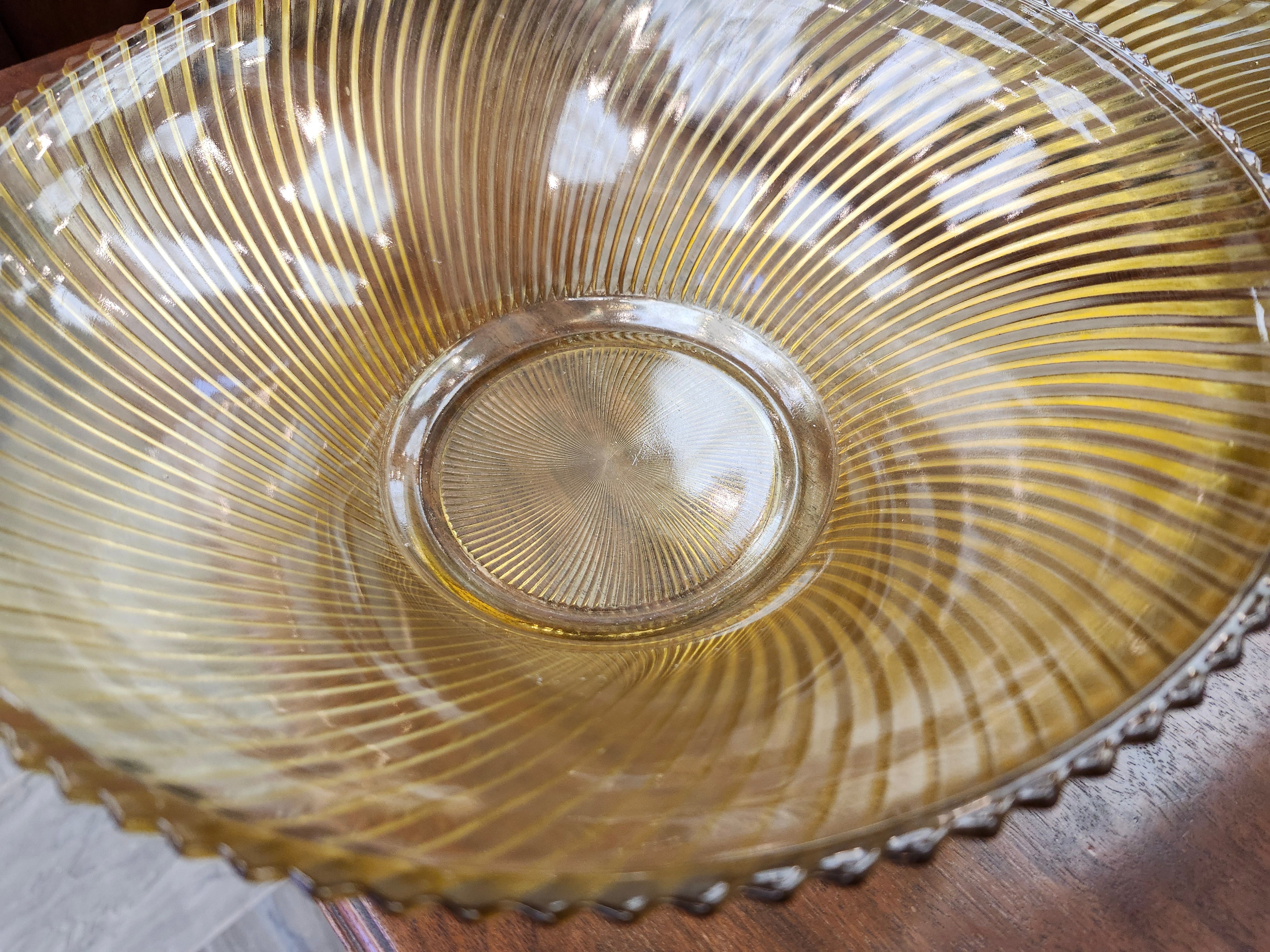 Amber glass bowl