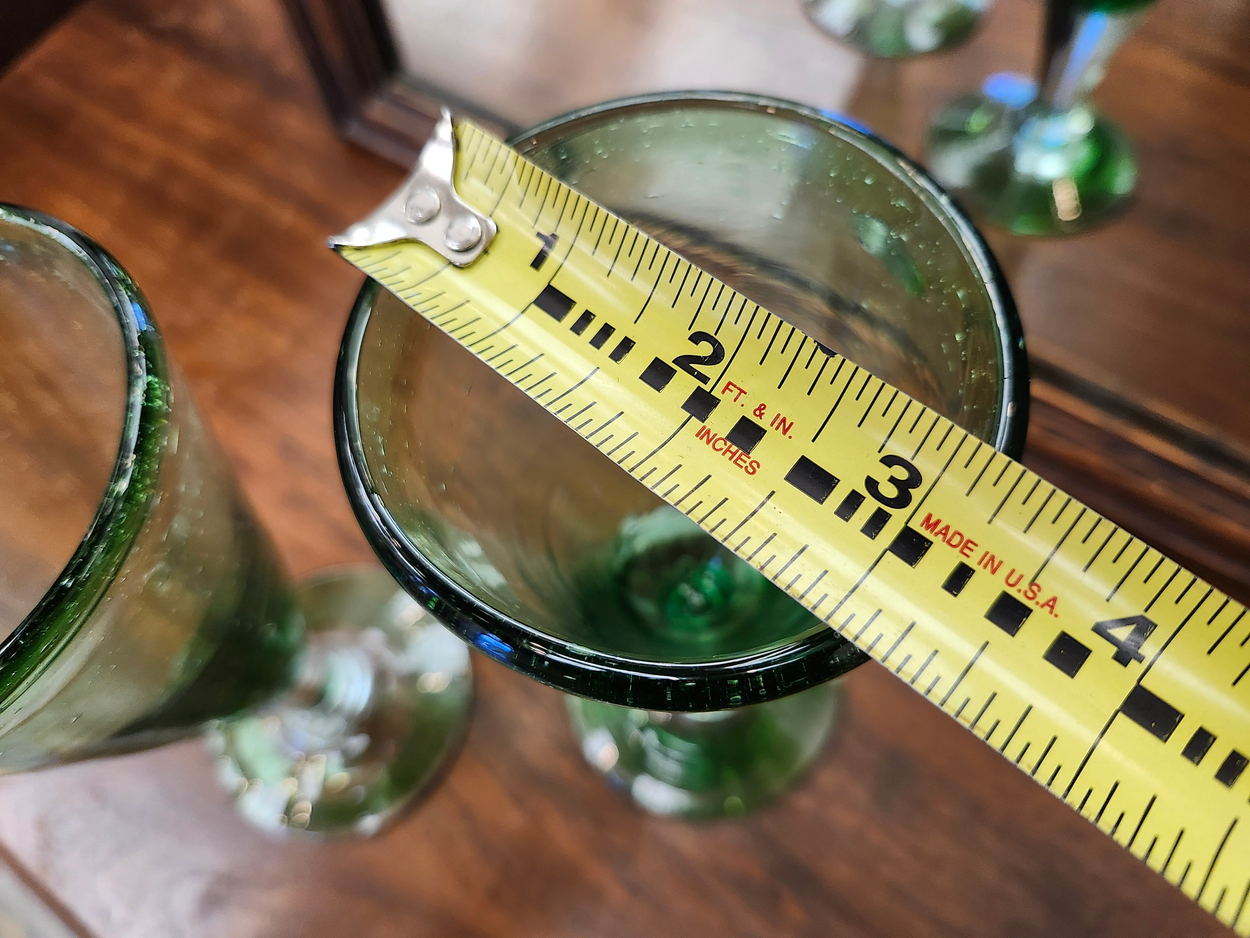 X2 green wine glasses