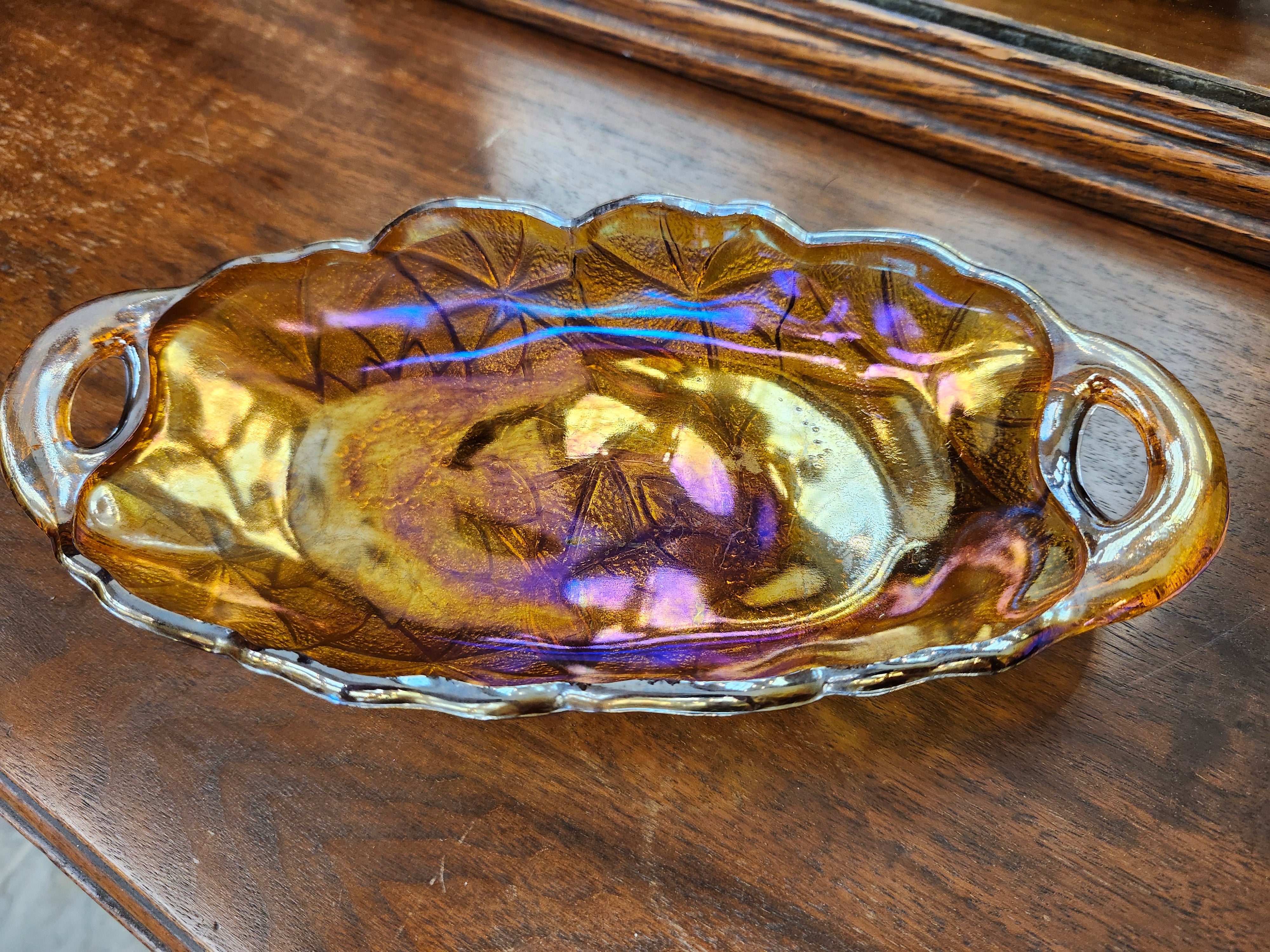 Carnival glass dish