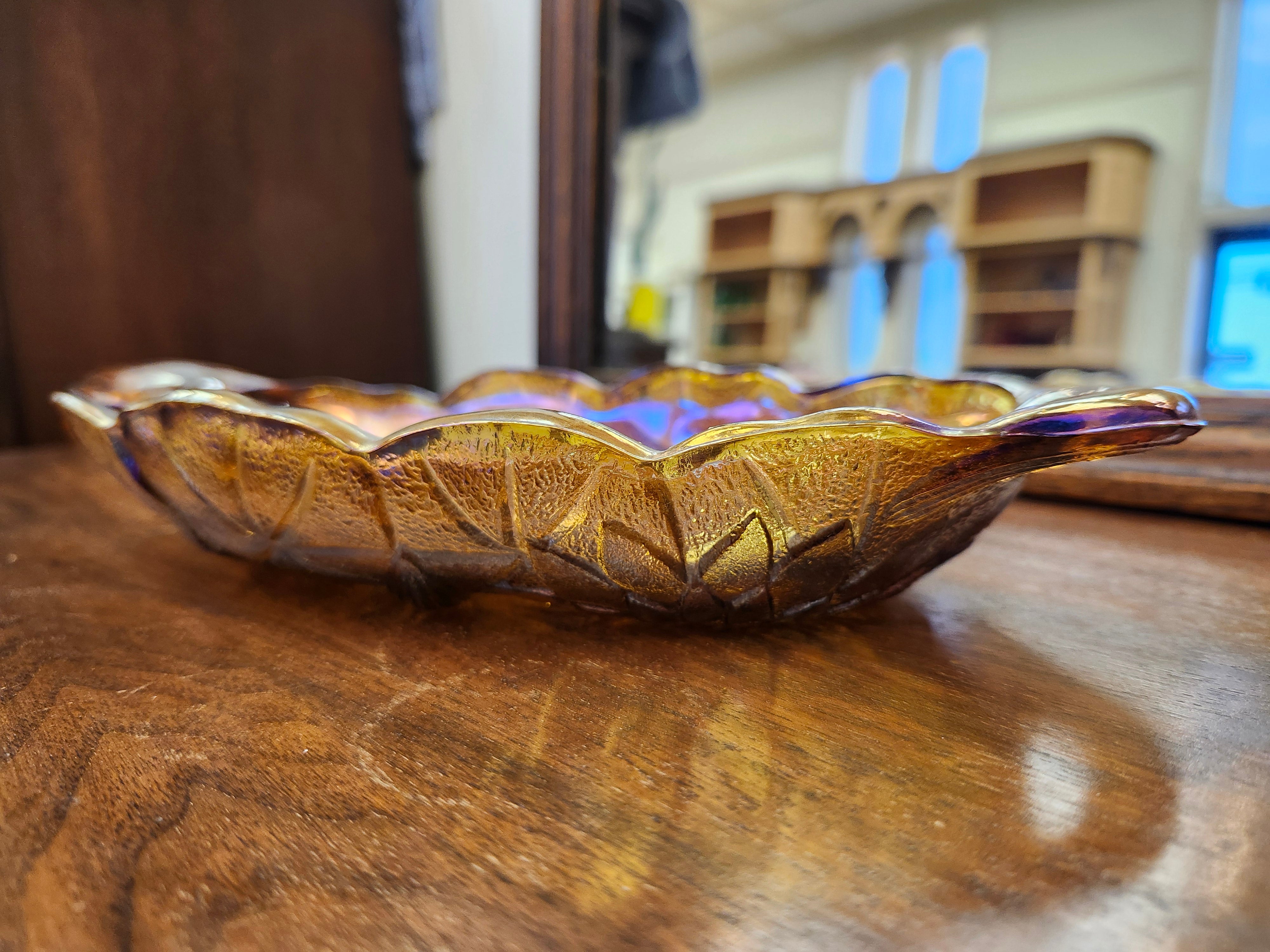 Carnival glass dish