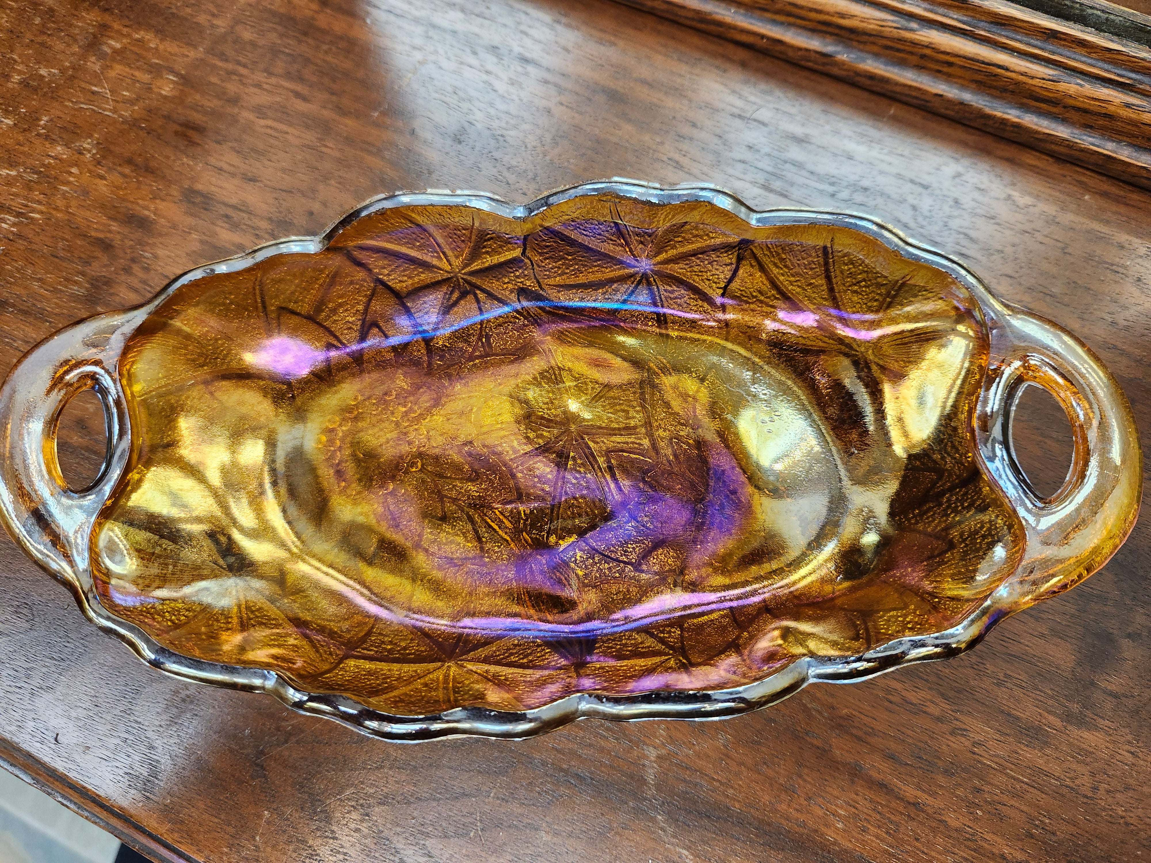 Carnival glass dish