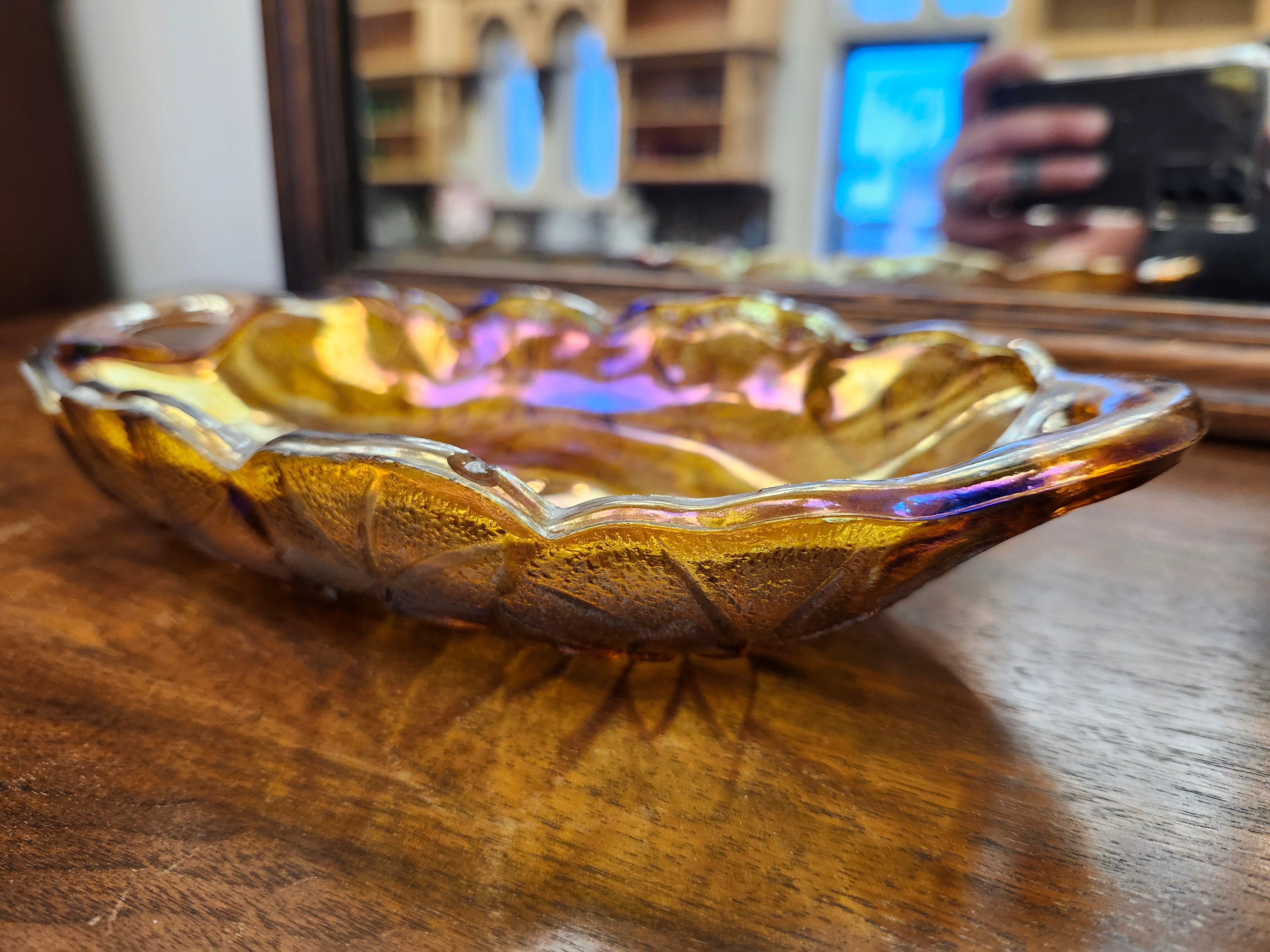 Carnival glass dish
