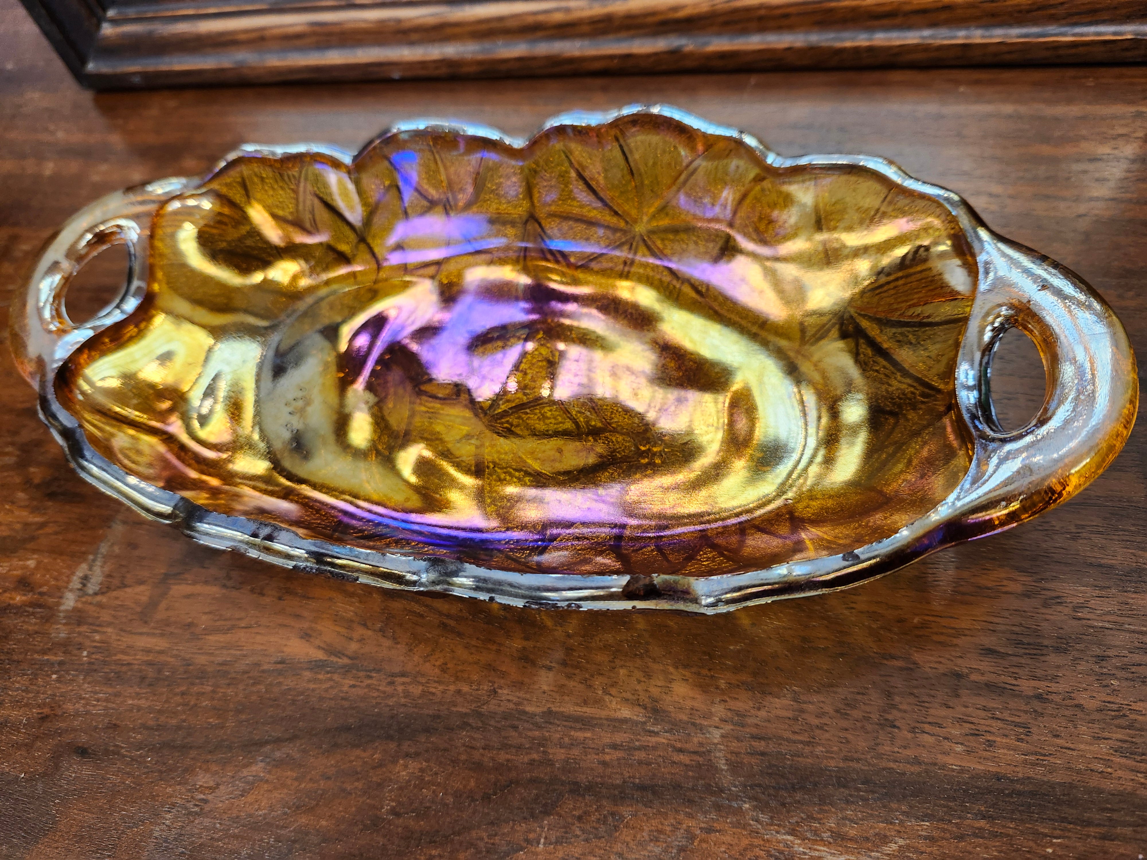 Carnival glass dish