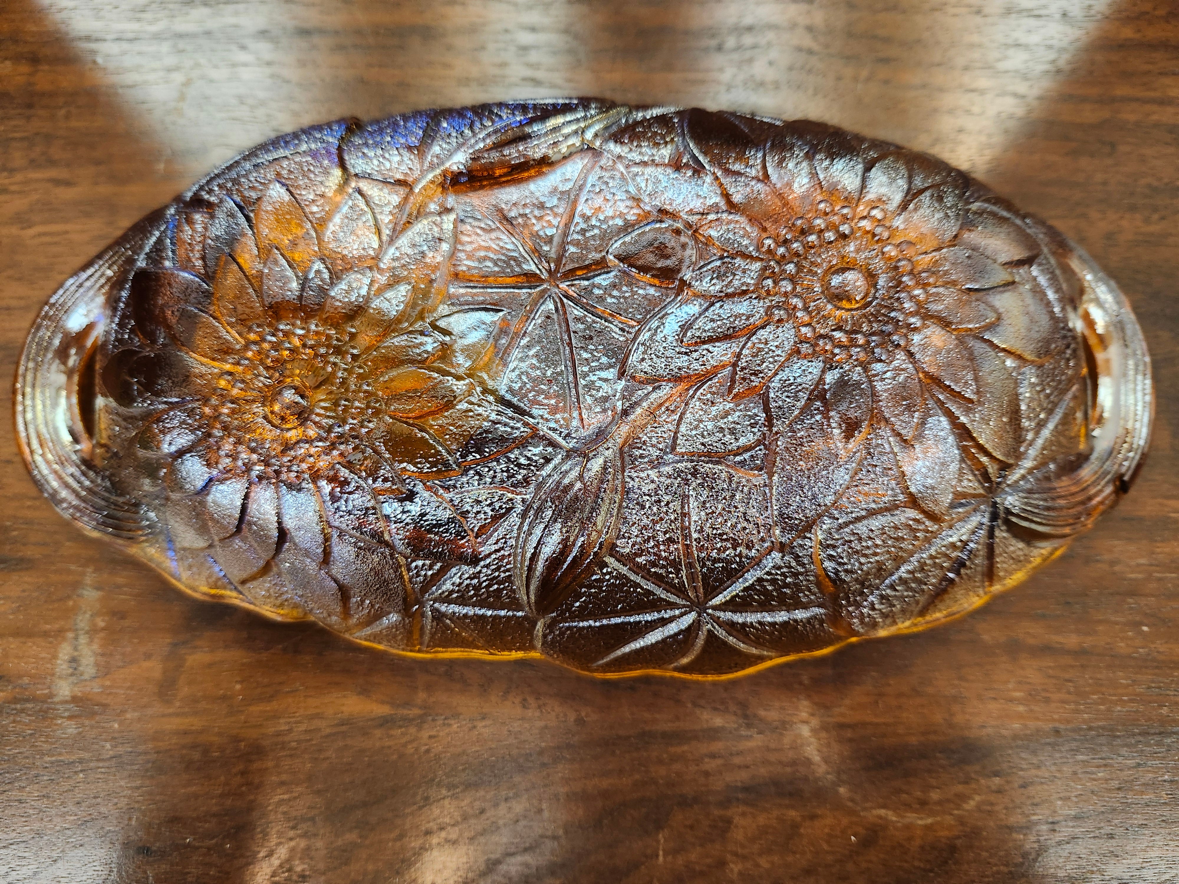 Carnival glass dish