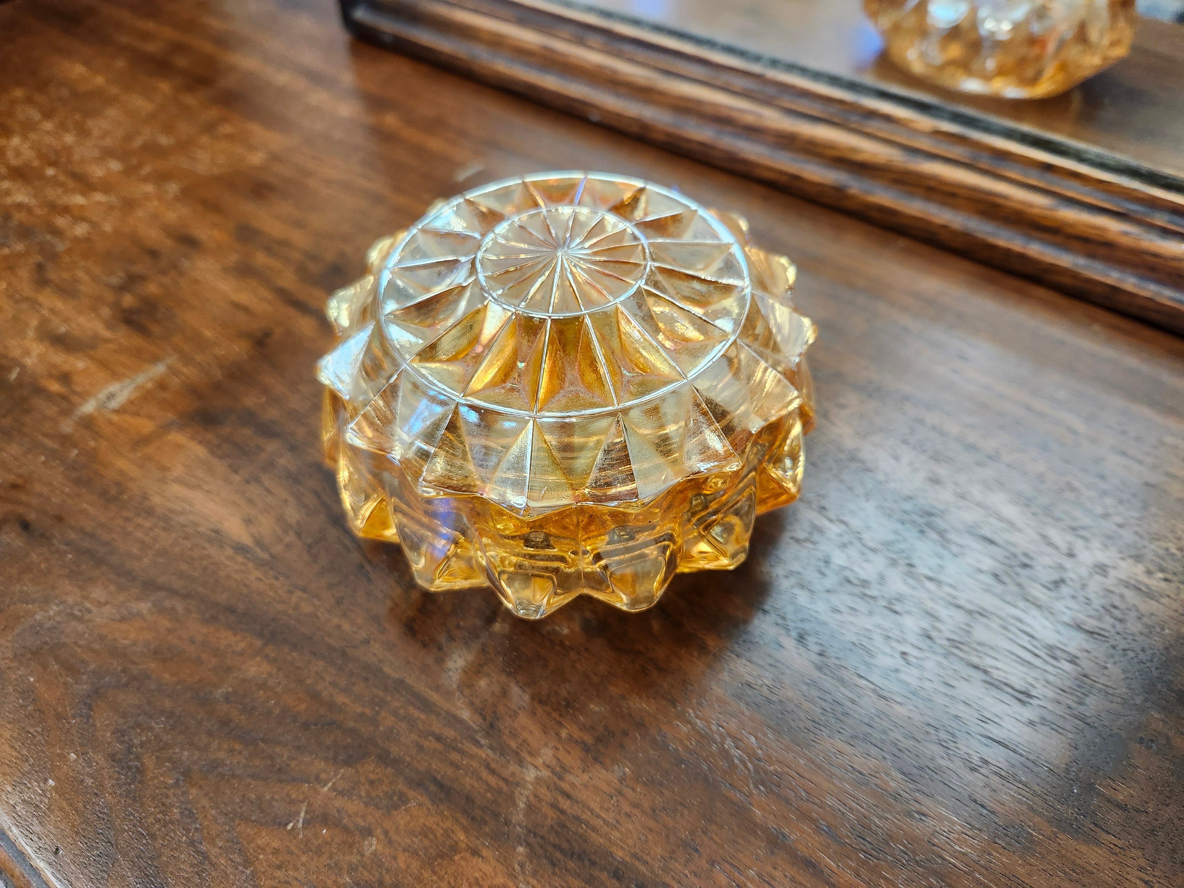 Carnival glass trinket dish
