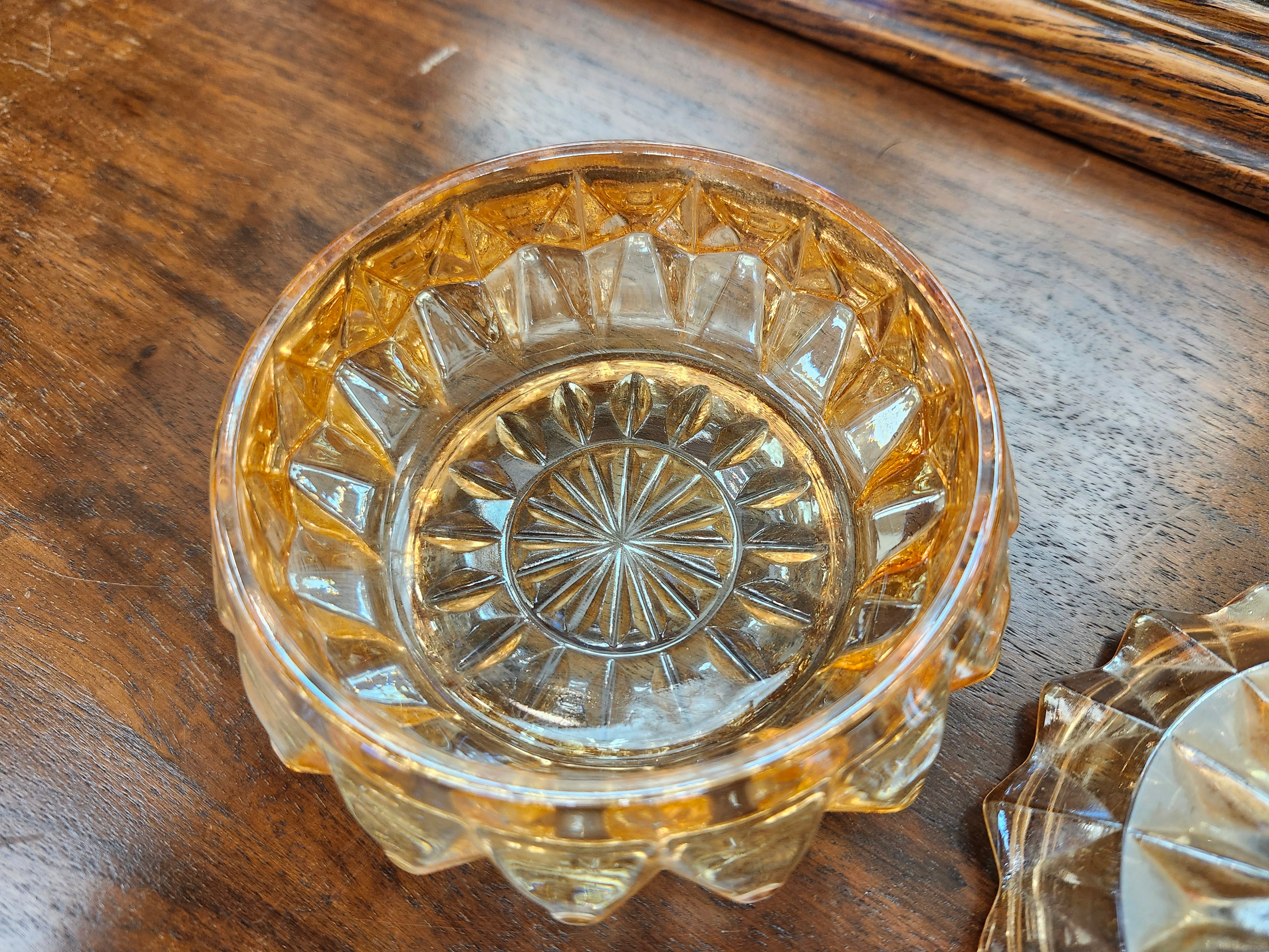 Carnival glass trinket dish