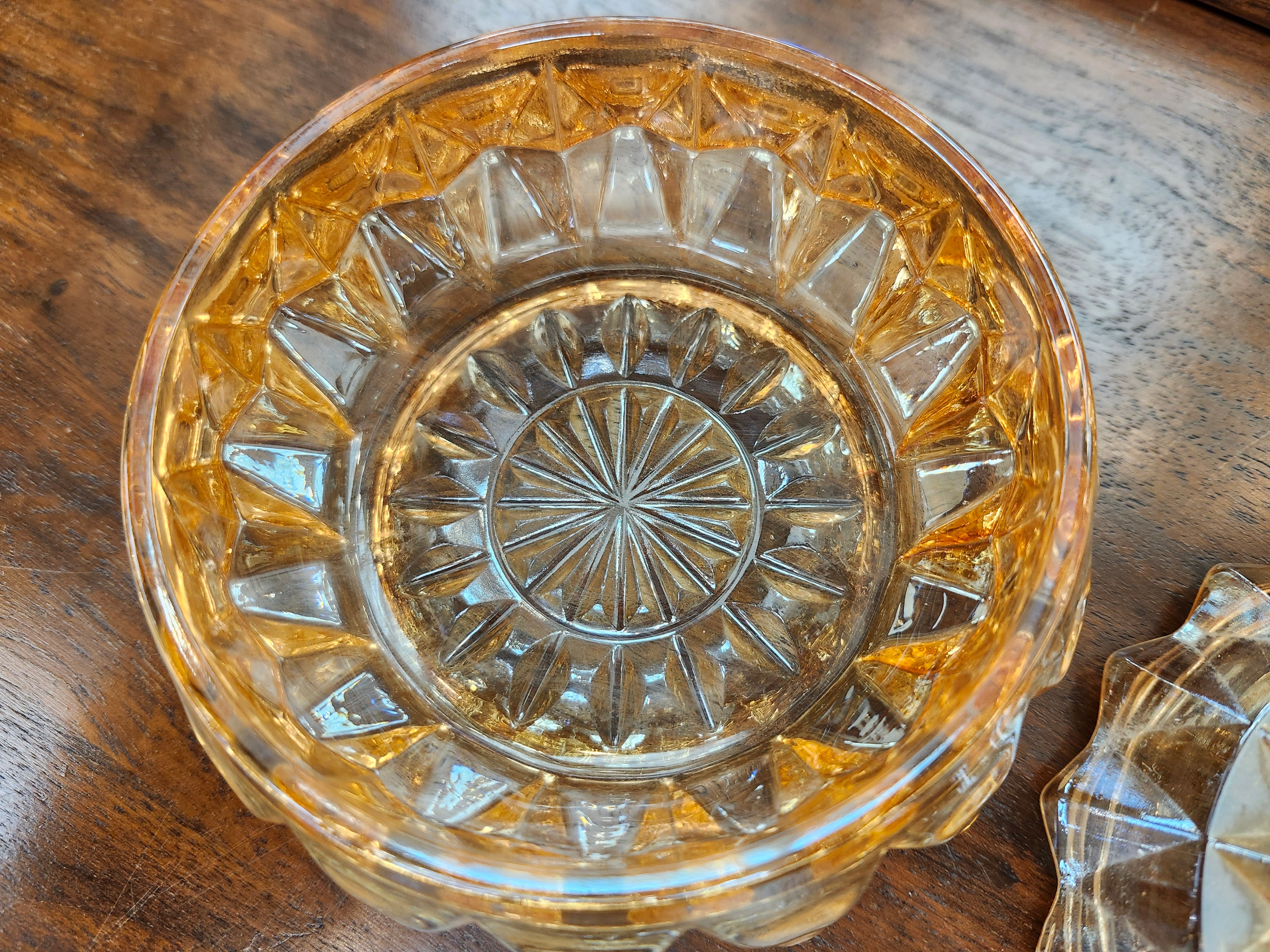 Carnival glass trinket dish