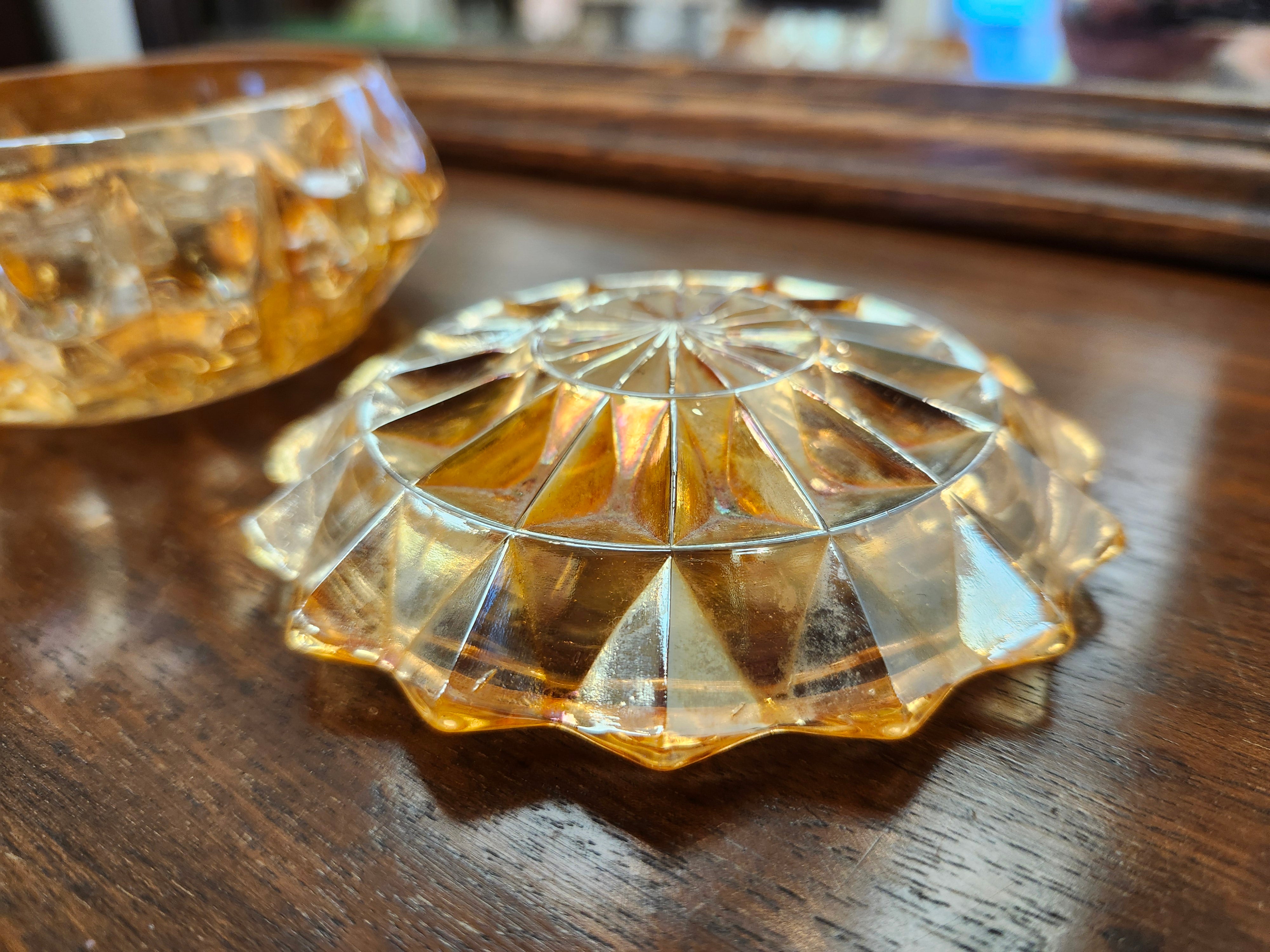 Carnival glass trinket dish