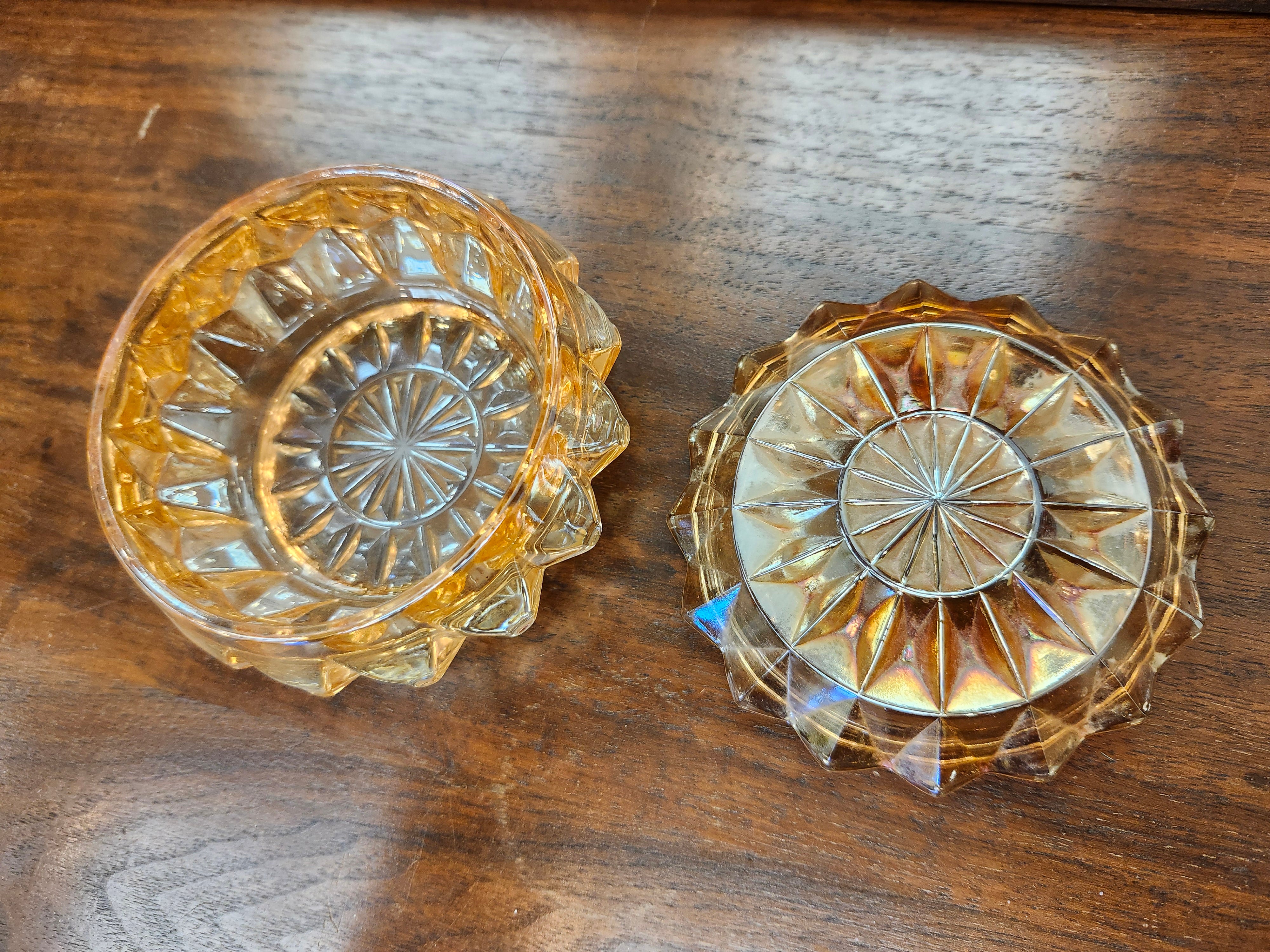 Carnival glass trinket dish