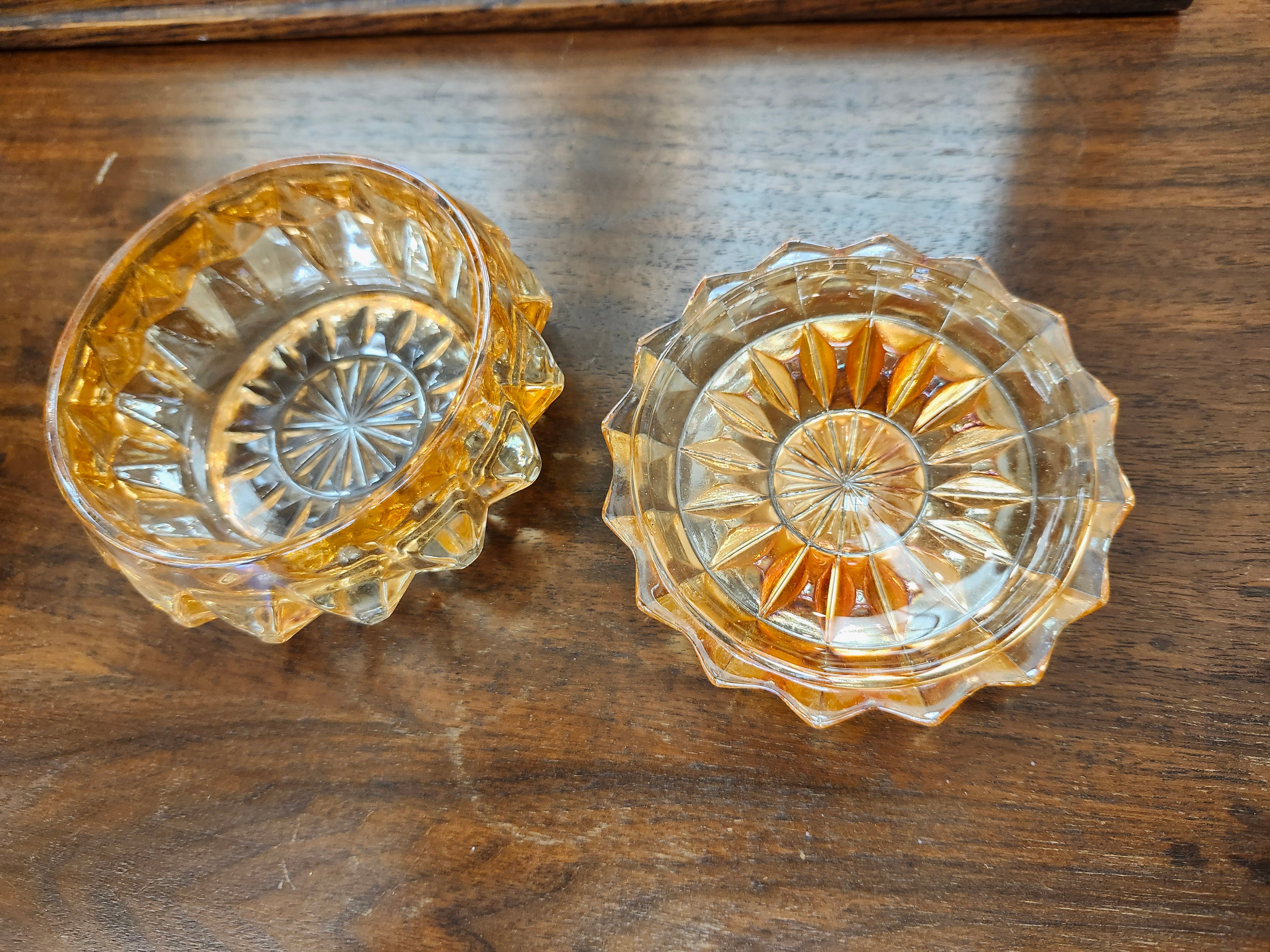 Carnival glass trinket dish