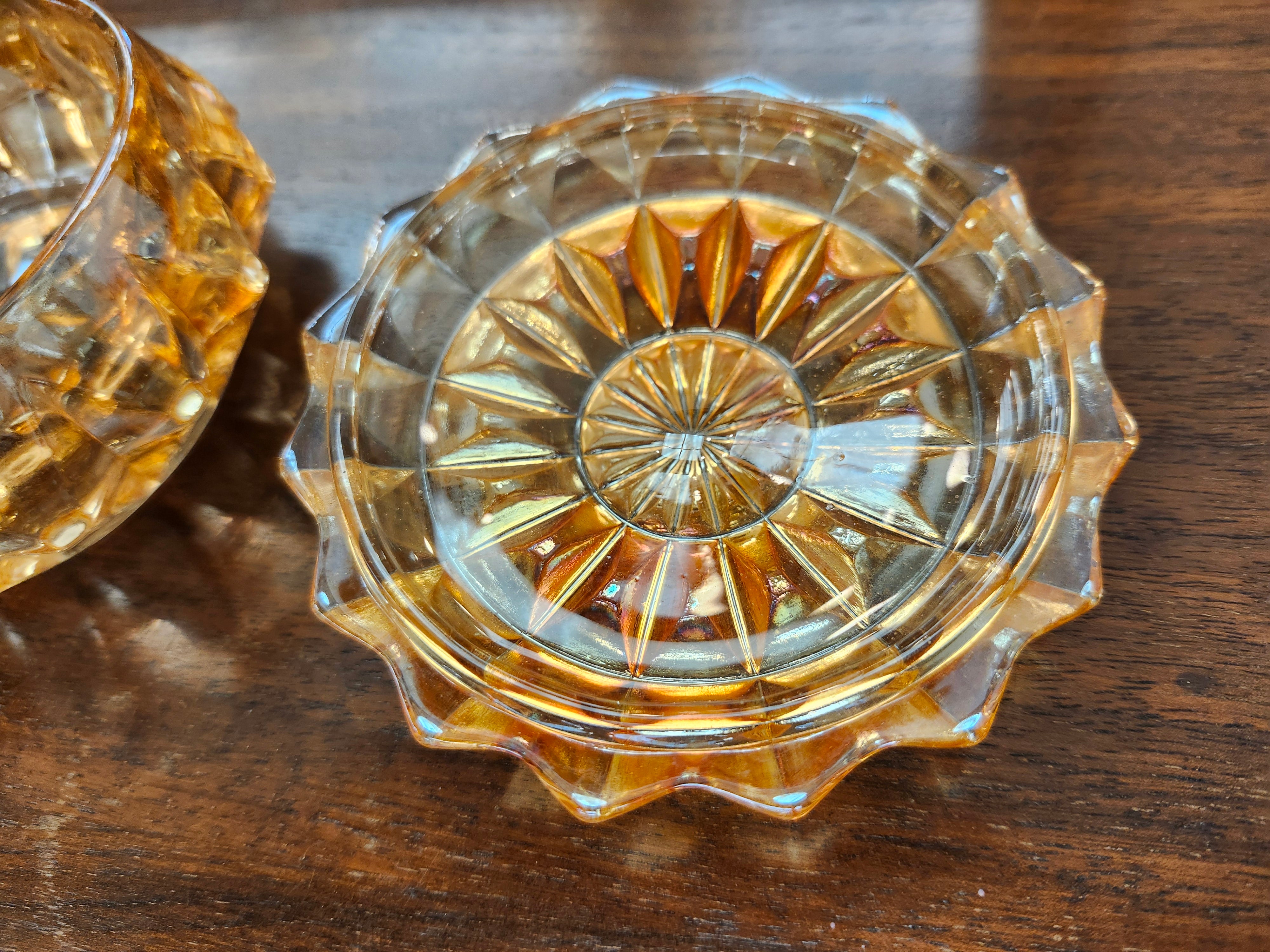Carnival glass trinket dish