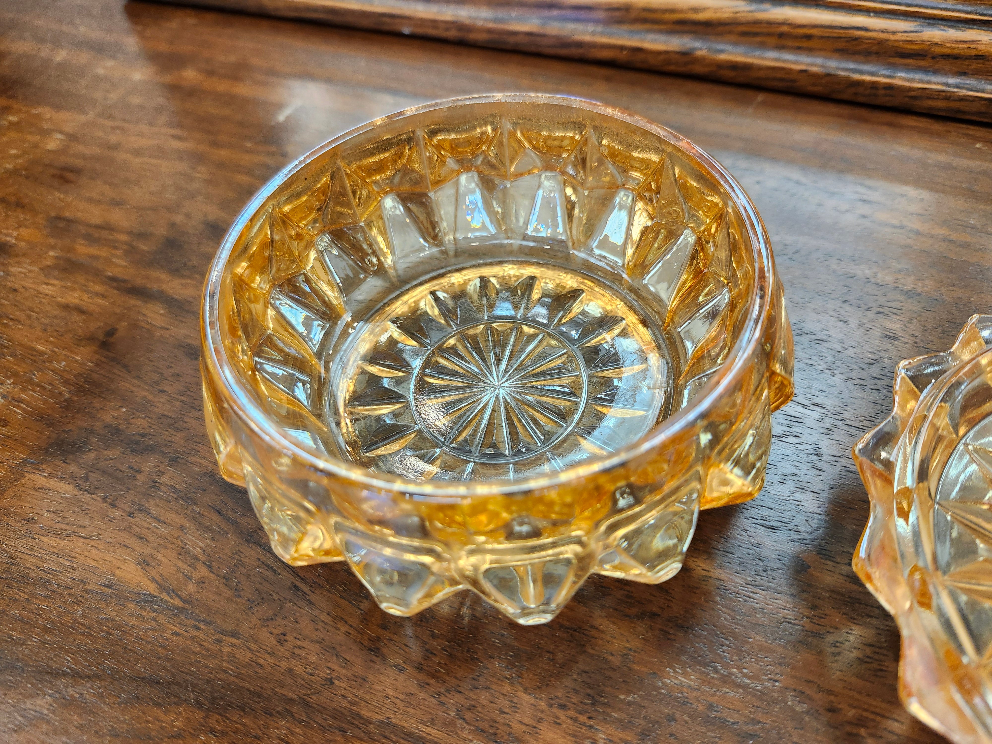 Carnival glass trinket dish