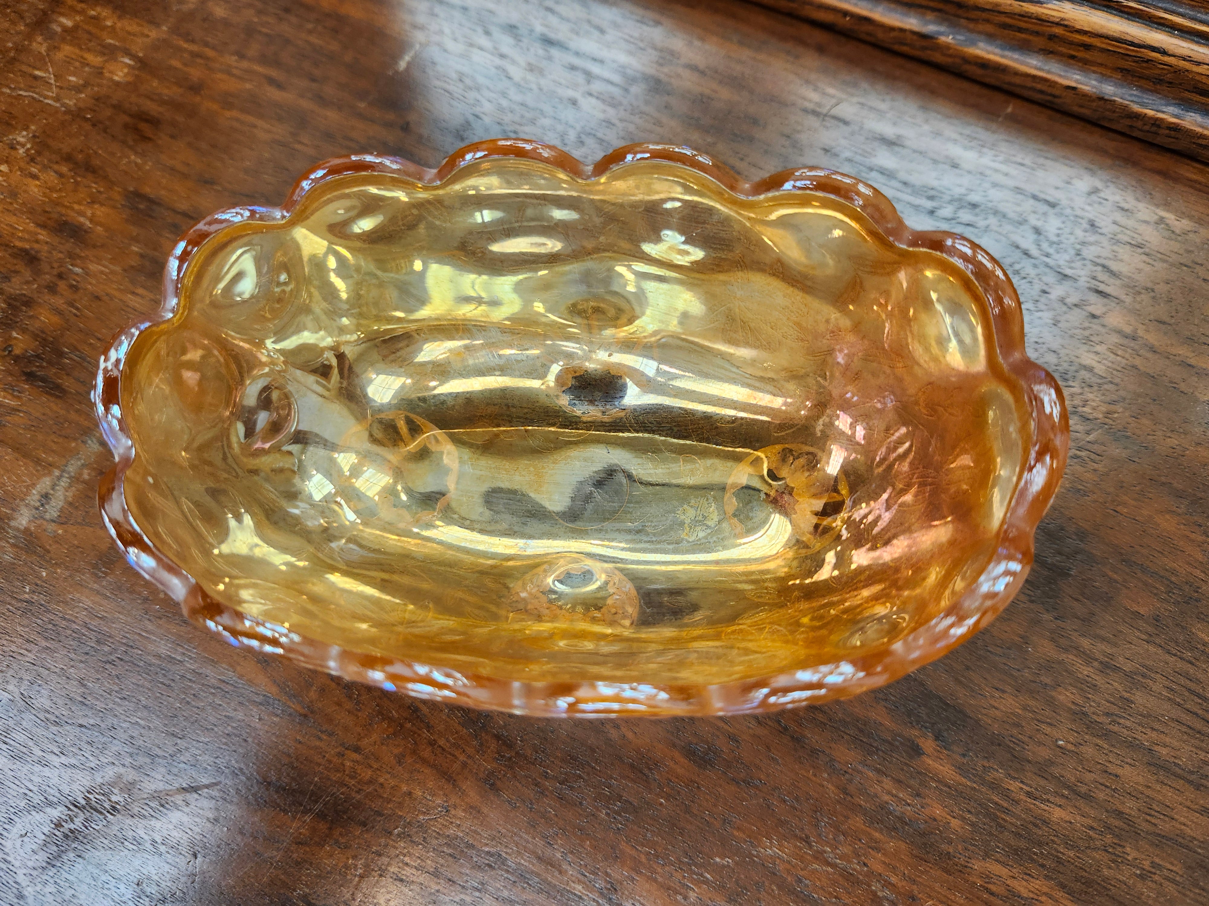 Carnival glass dish