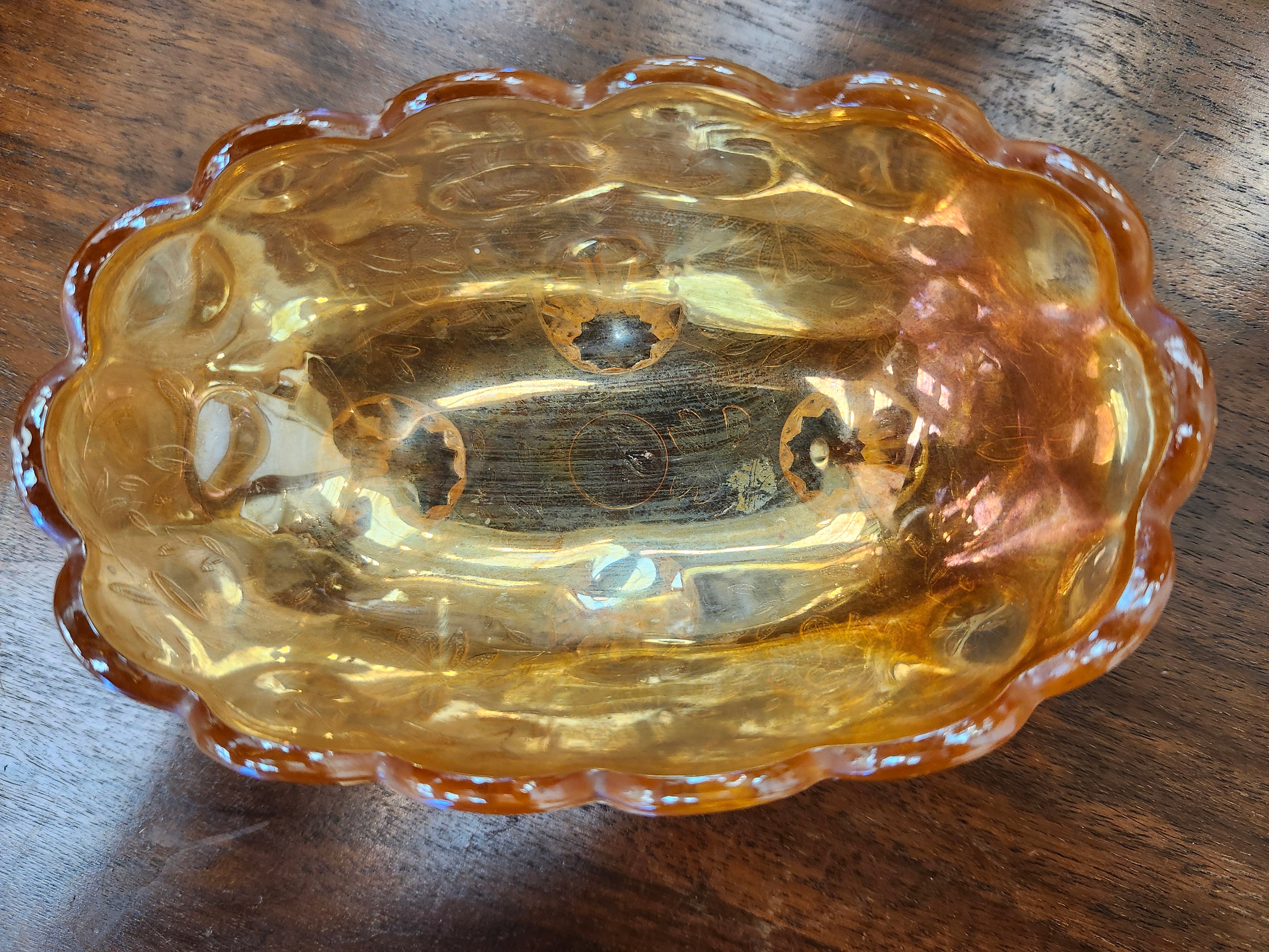 Carnival glass dish
