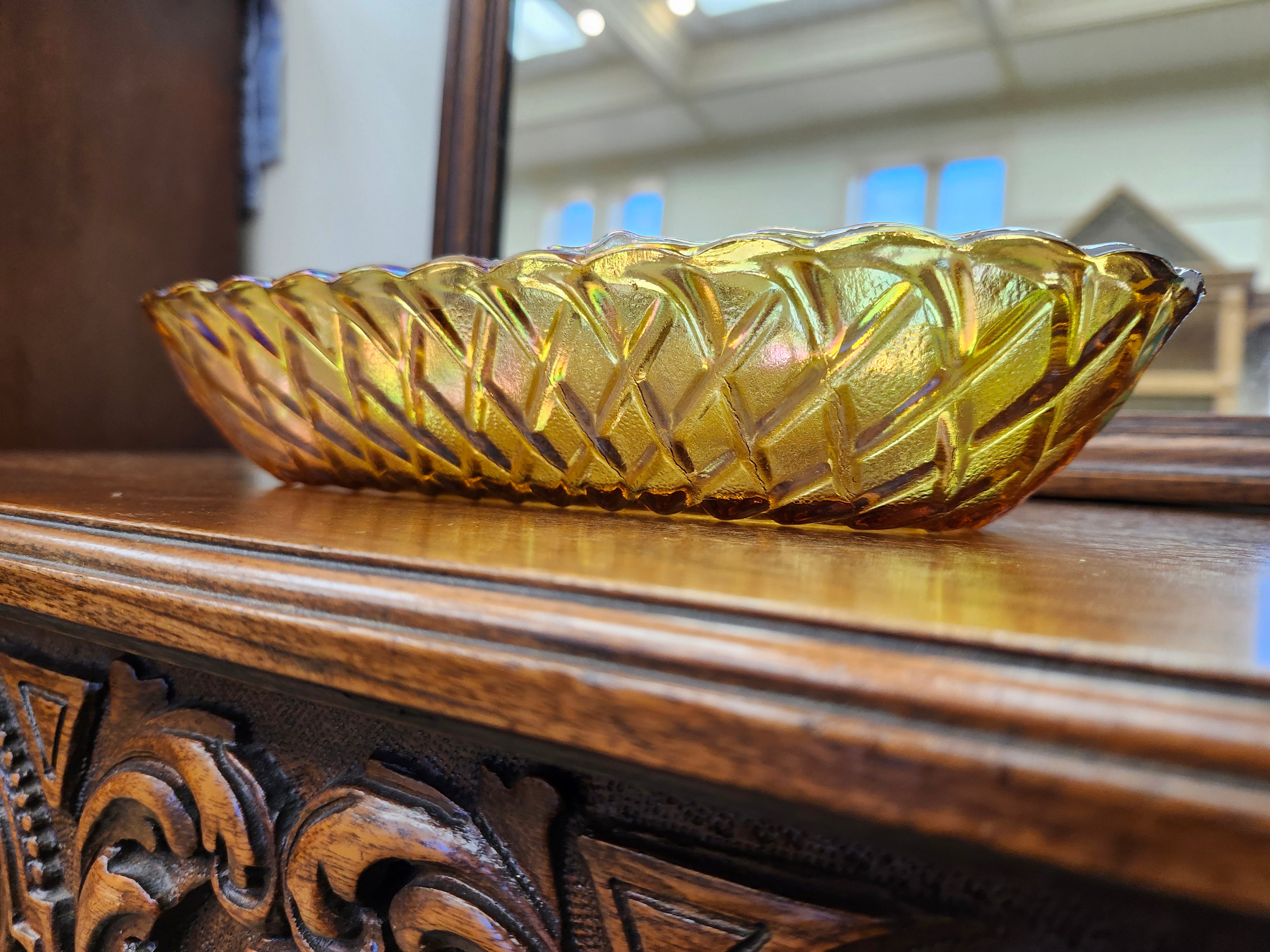 Carnival glass dish
