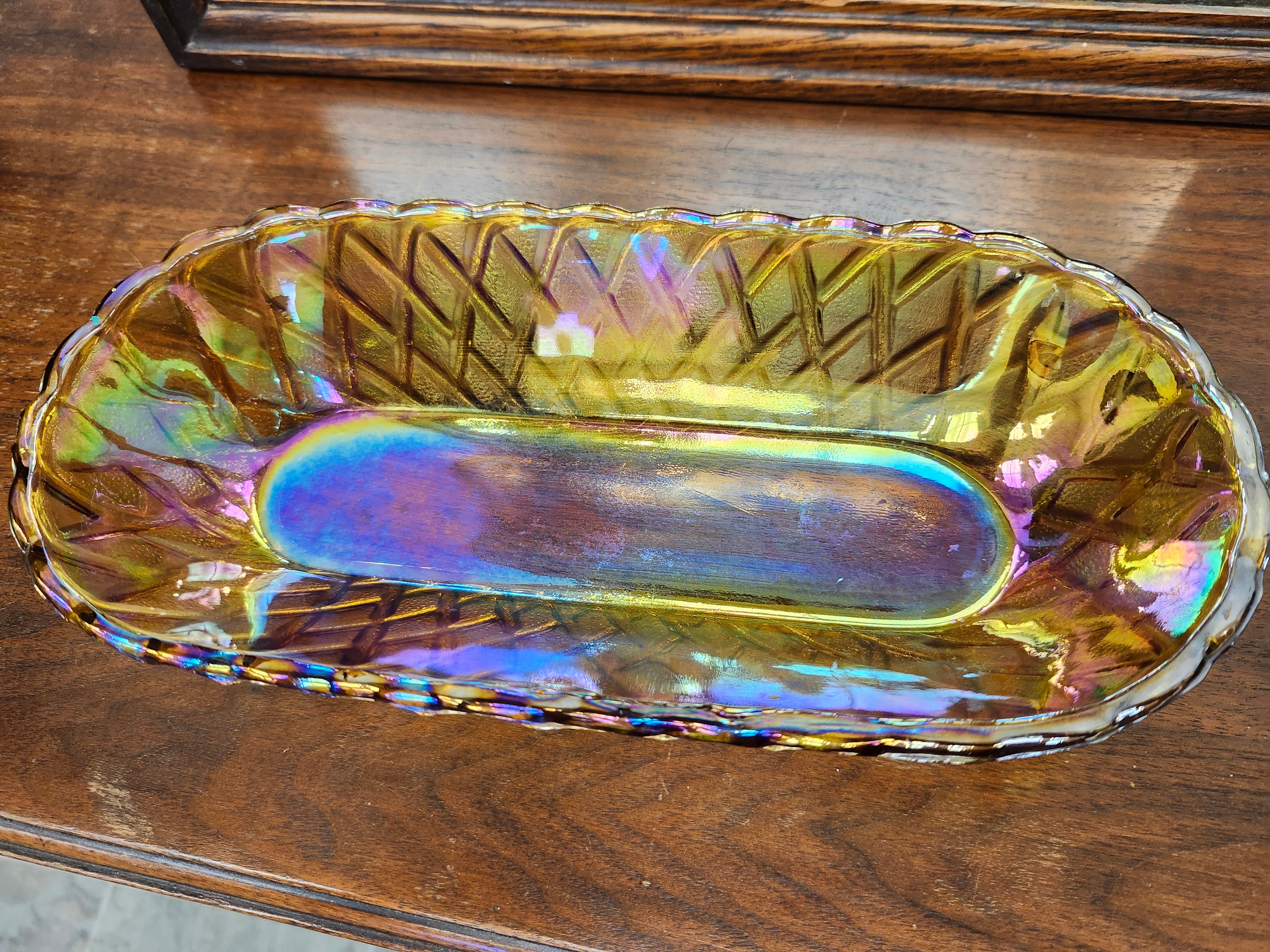 Carnival glass dish