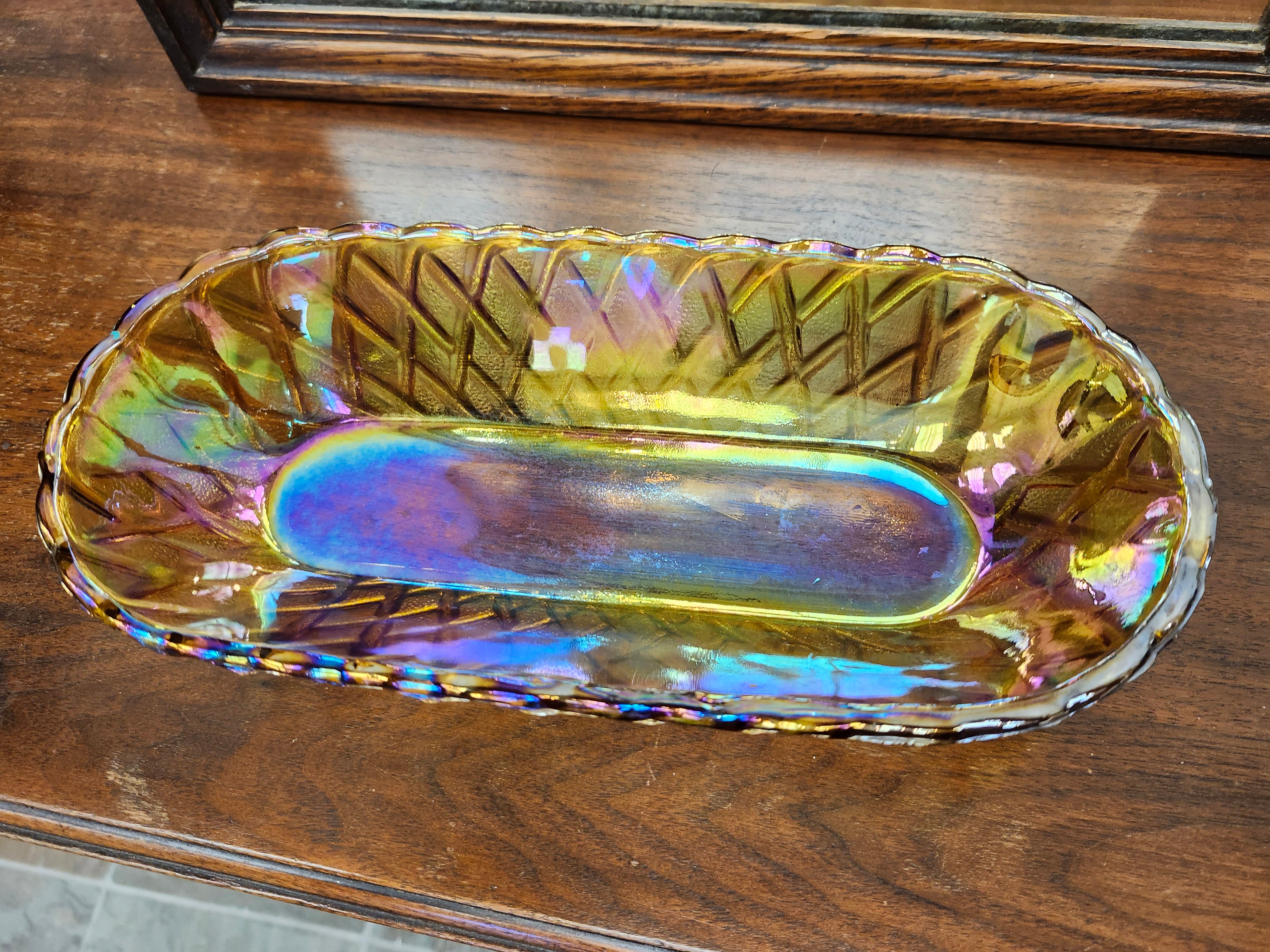 Carnival glass dish