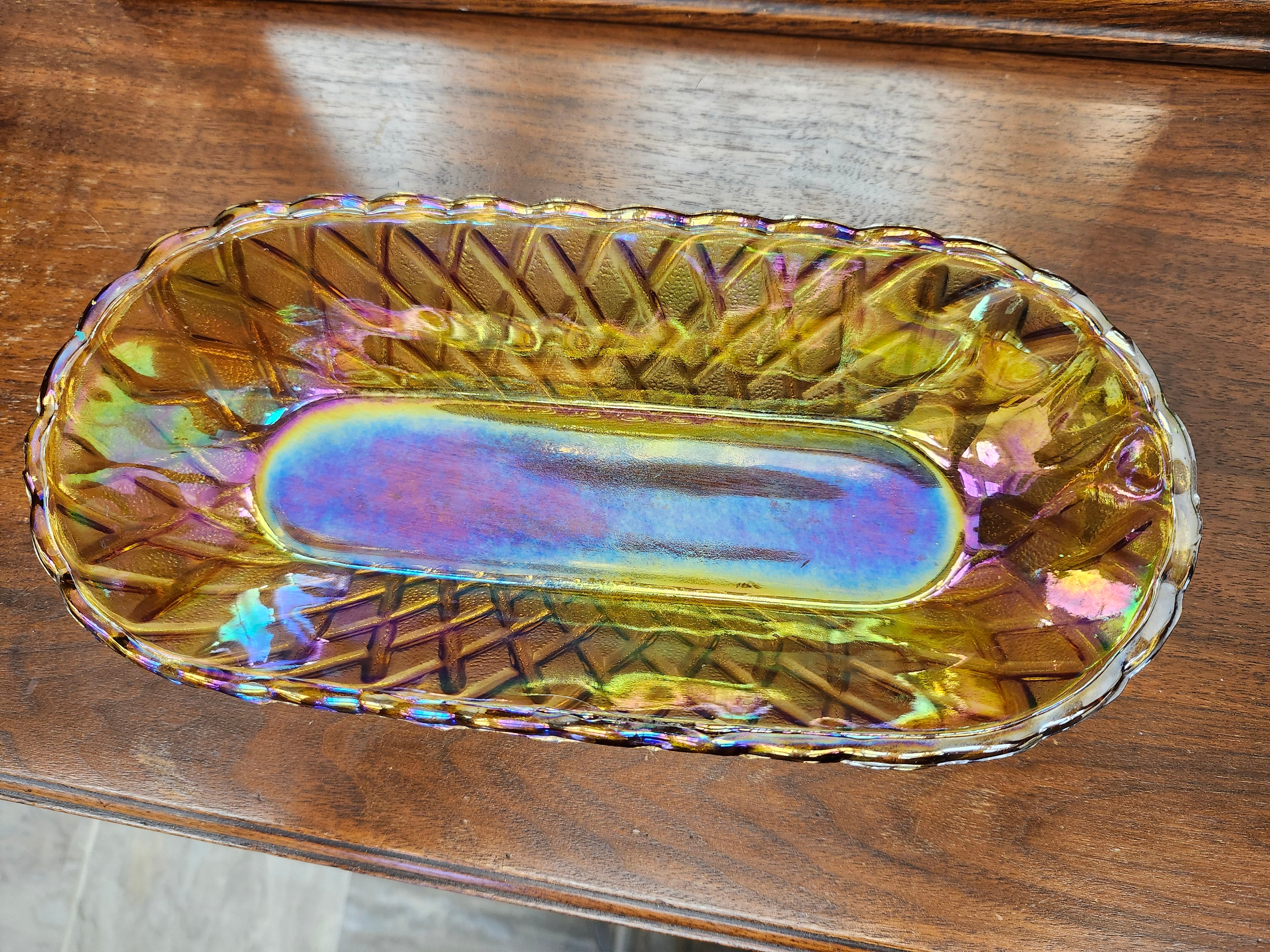 Carnival glass dish